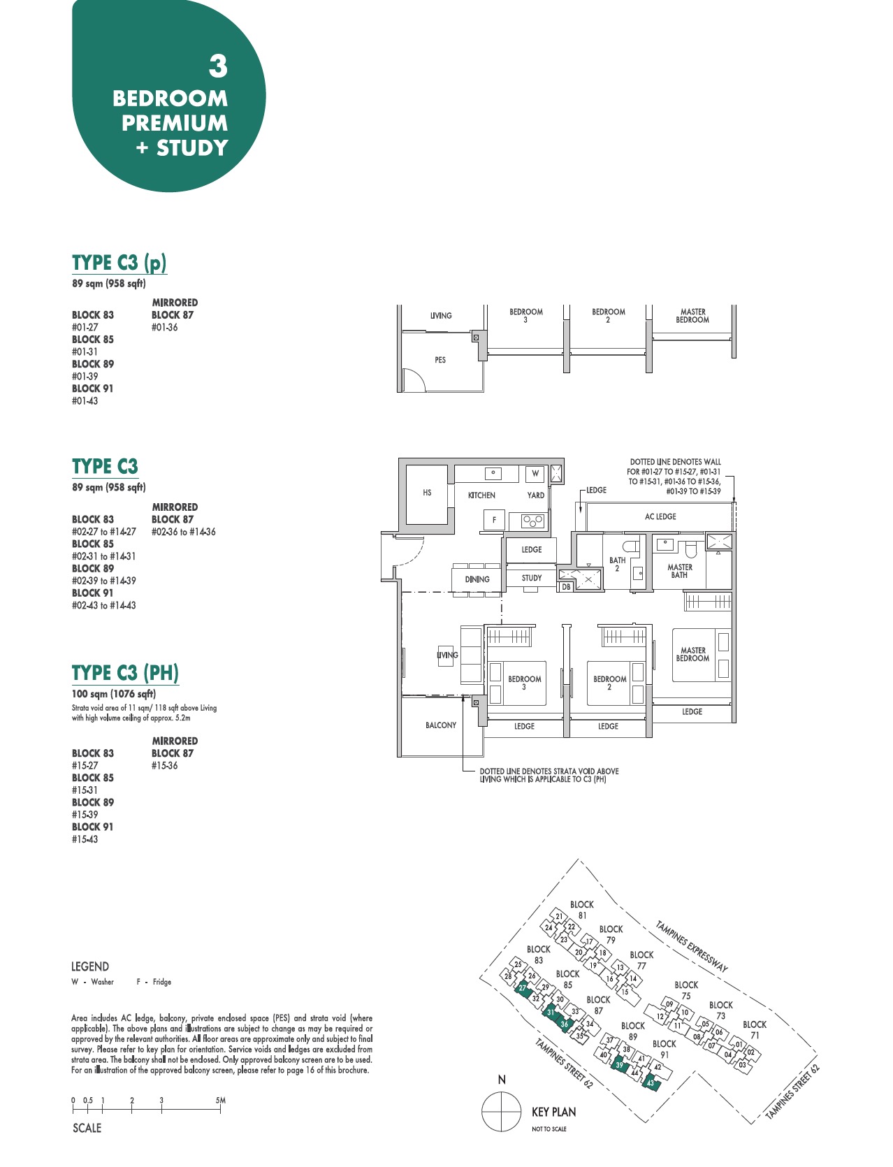 Tenet EC Floorplan C3 3BR Premium + Study