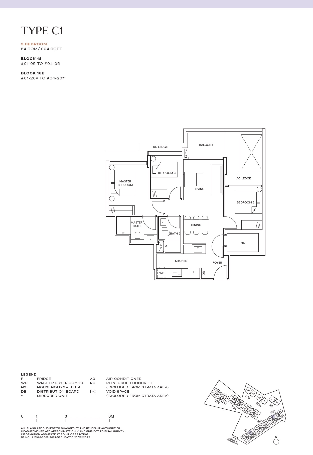 Terra Hill 3BR Type C1 Floor Plan