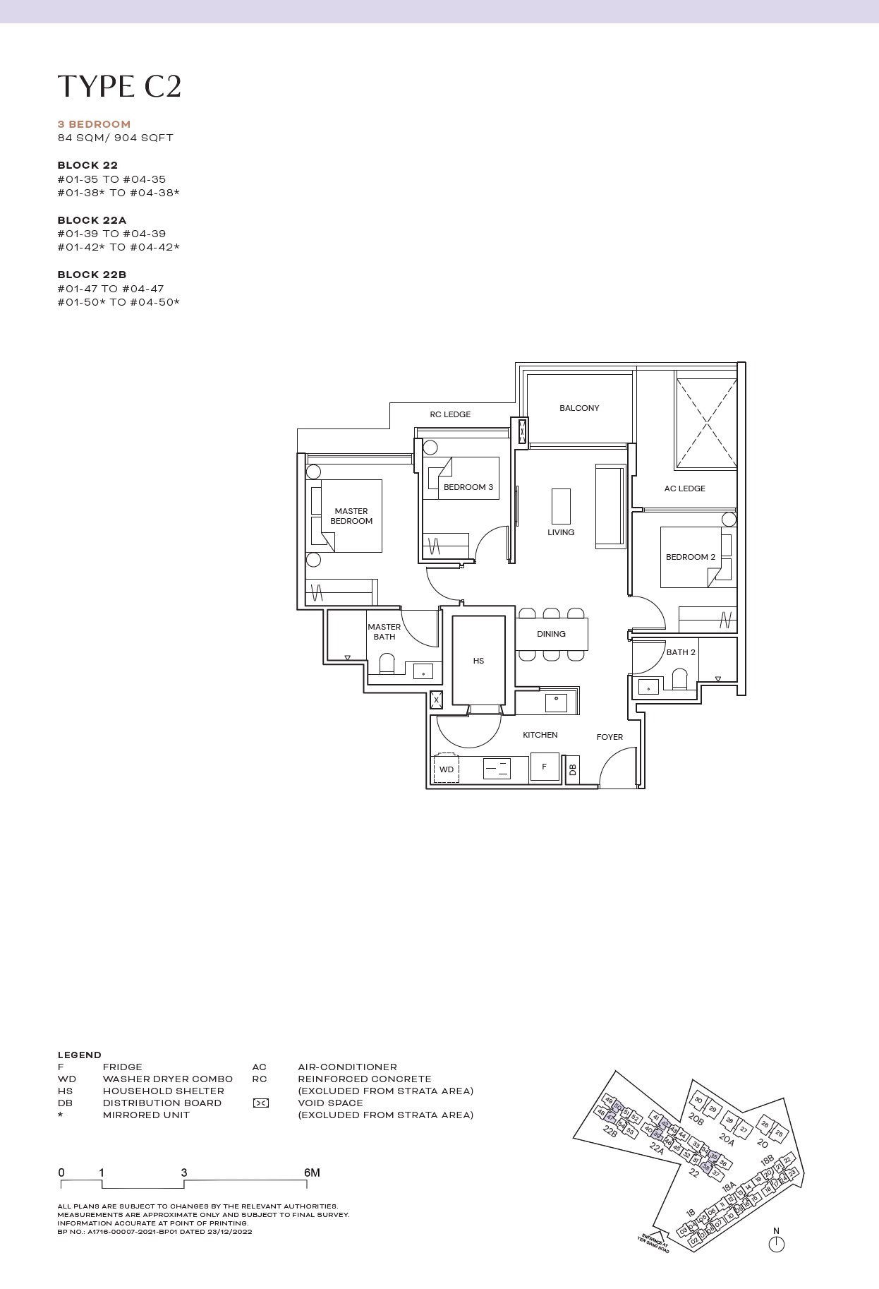 Terra Hill 3BR Type C2 Floor Plan