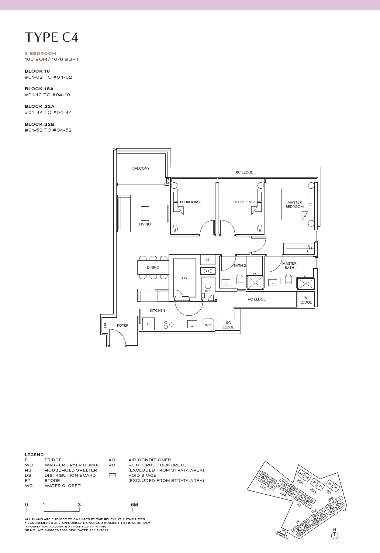 Terra Hill 3BR Type C4 Floor Plan