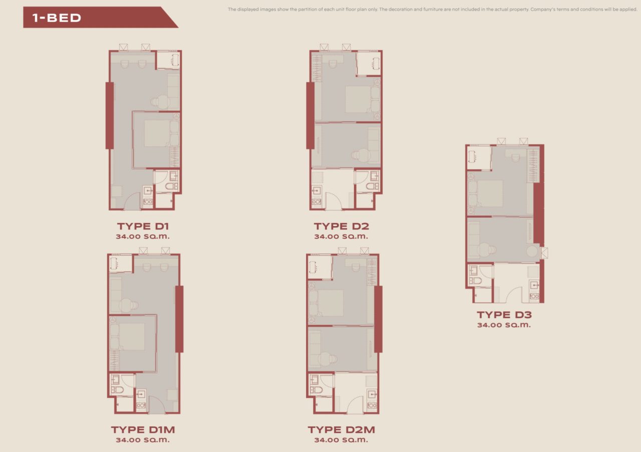 Aspire Sukhumvit Rama 4- Floor Plan 1BR -2