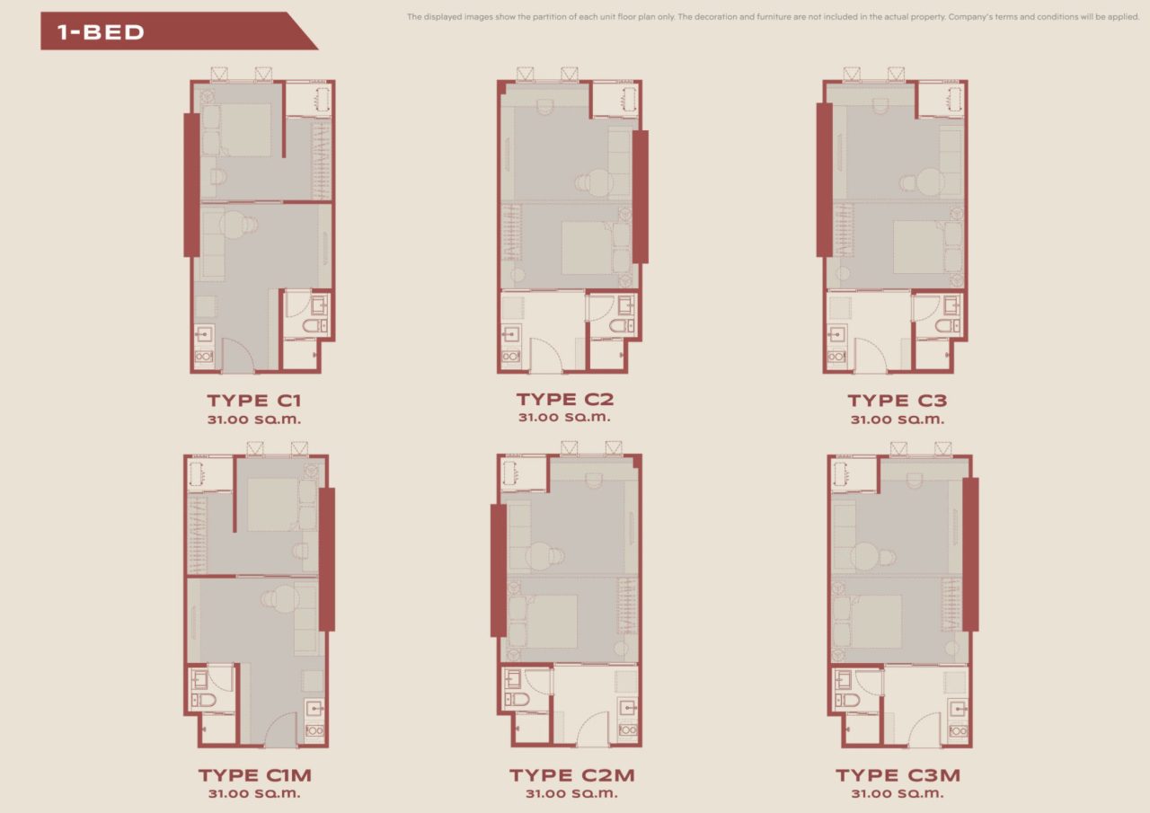 Aspire Sukhumvit Rama 4- Floor Plan 1BR