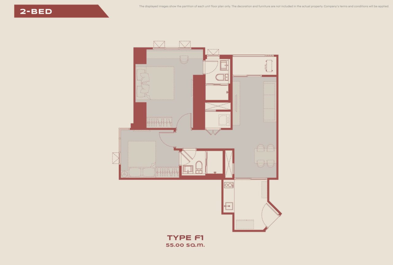 Aspire Sukhumvit Rama 4- Floor Plan 2BR