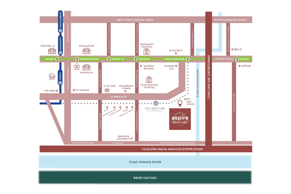 Aspire Sukhumvit Rama 4- LocationMap