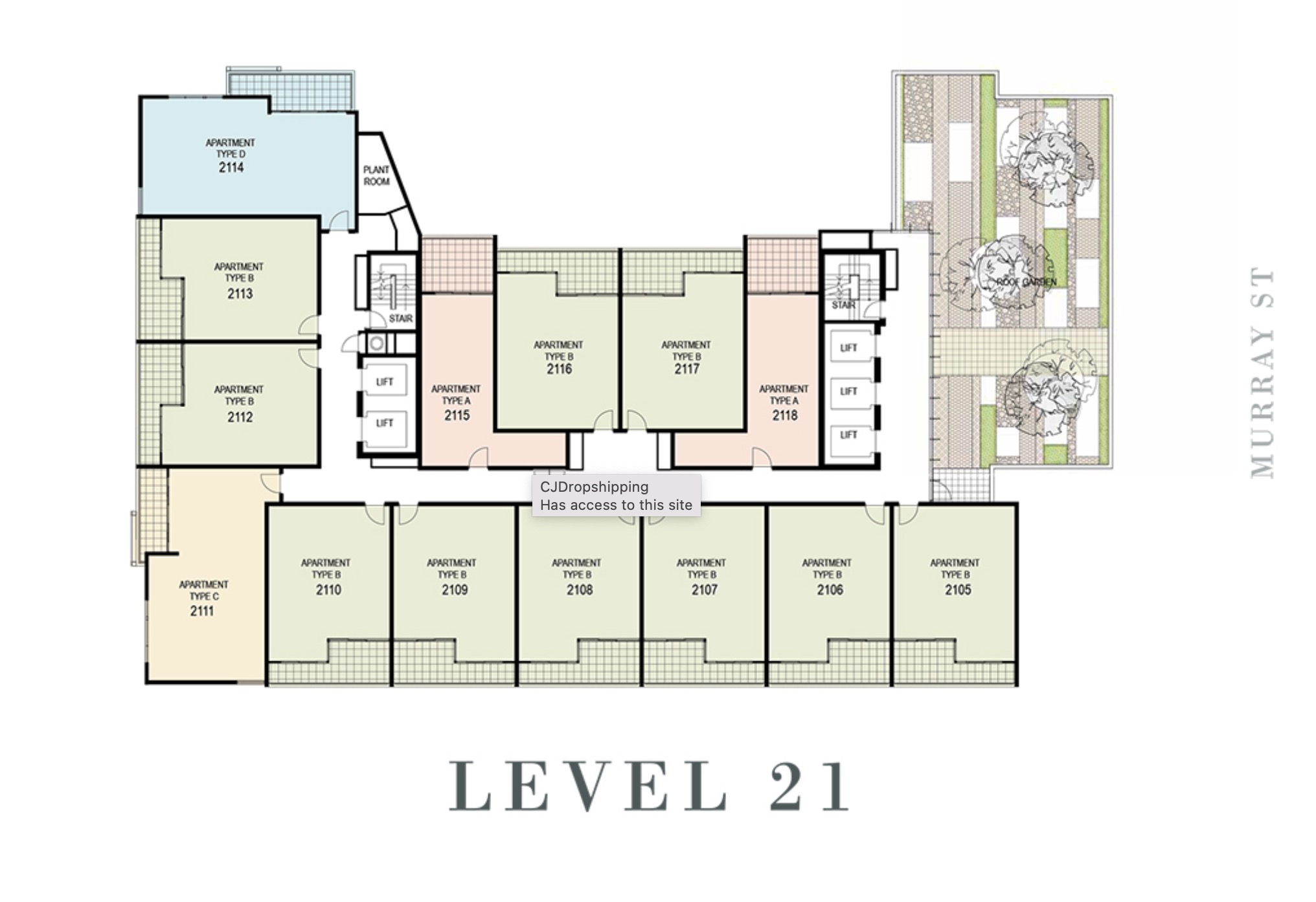 NV Apartments Perth - Floor Plan Lvl 21