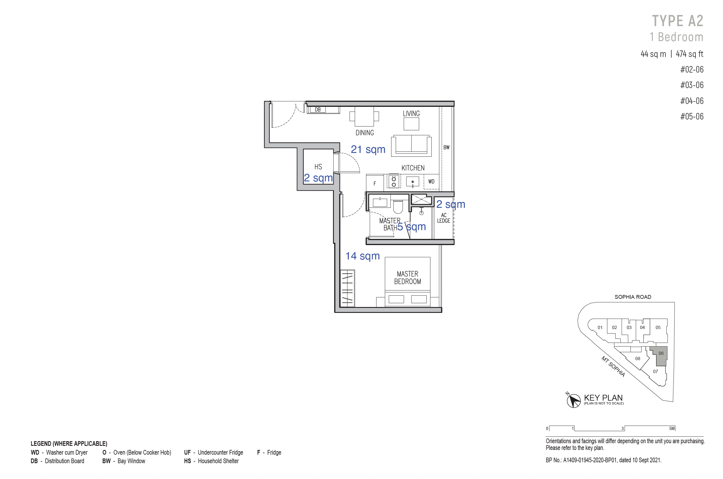 Sophia Regency FloorPlan 1BR Type A2