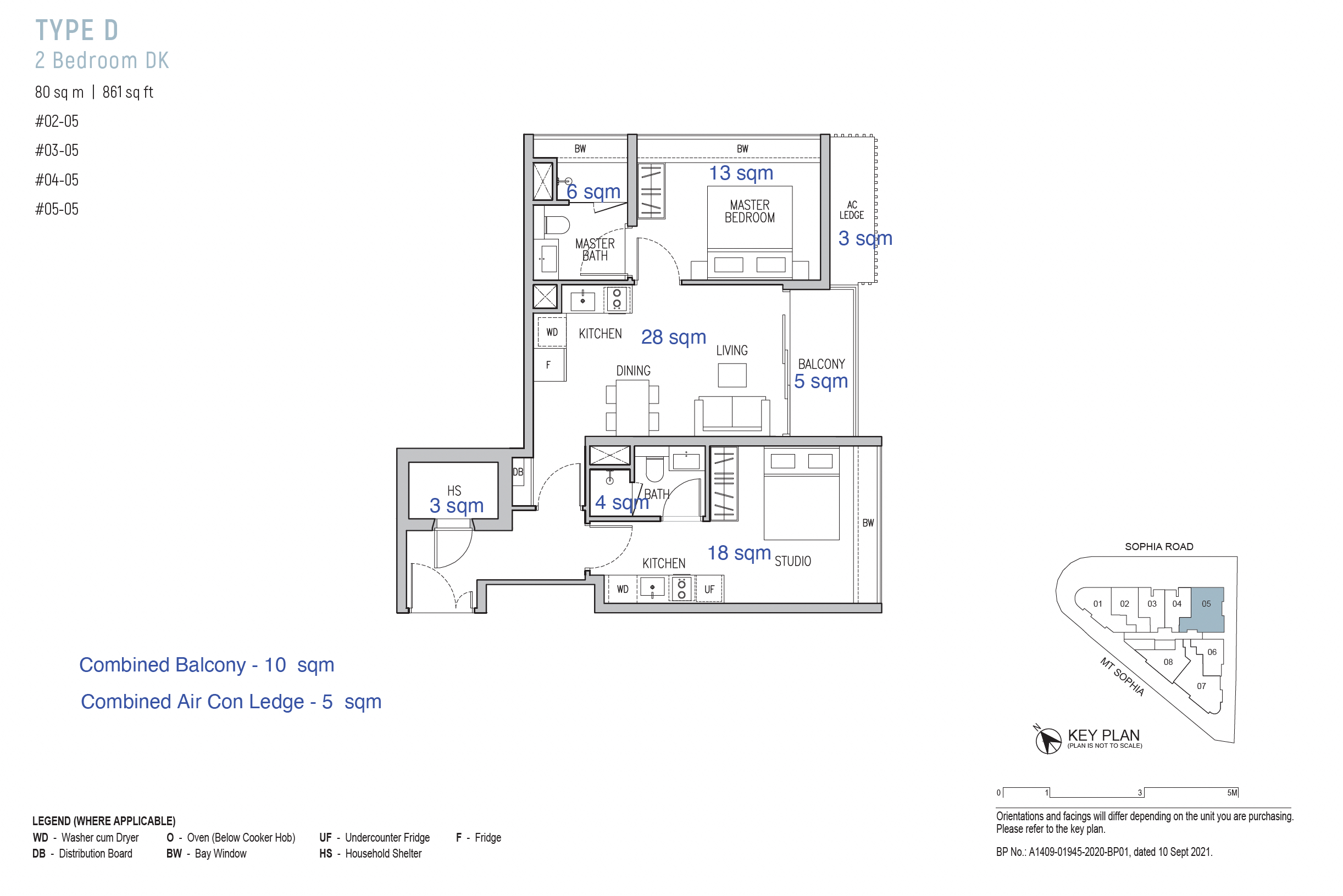 Sophia Regency FloorPlan 2BR DK Type D