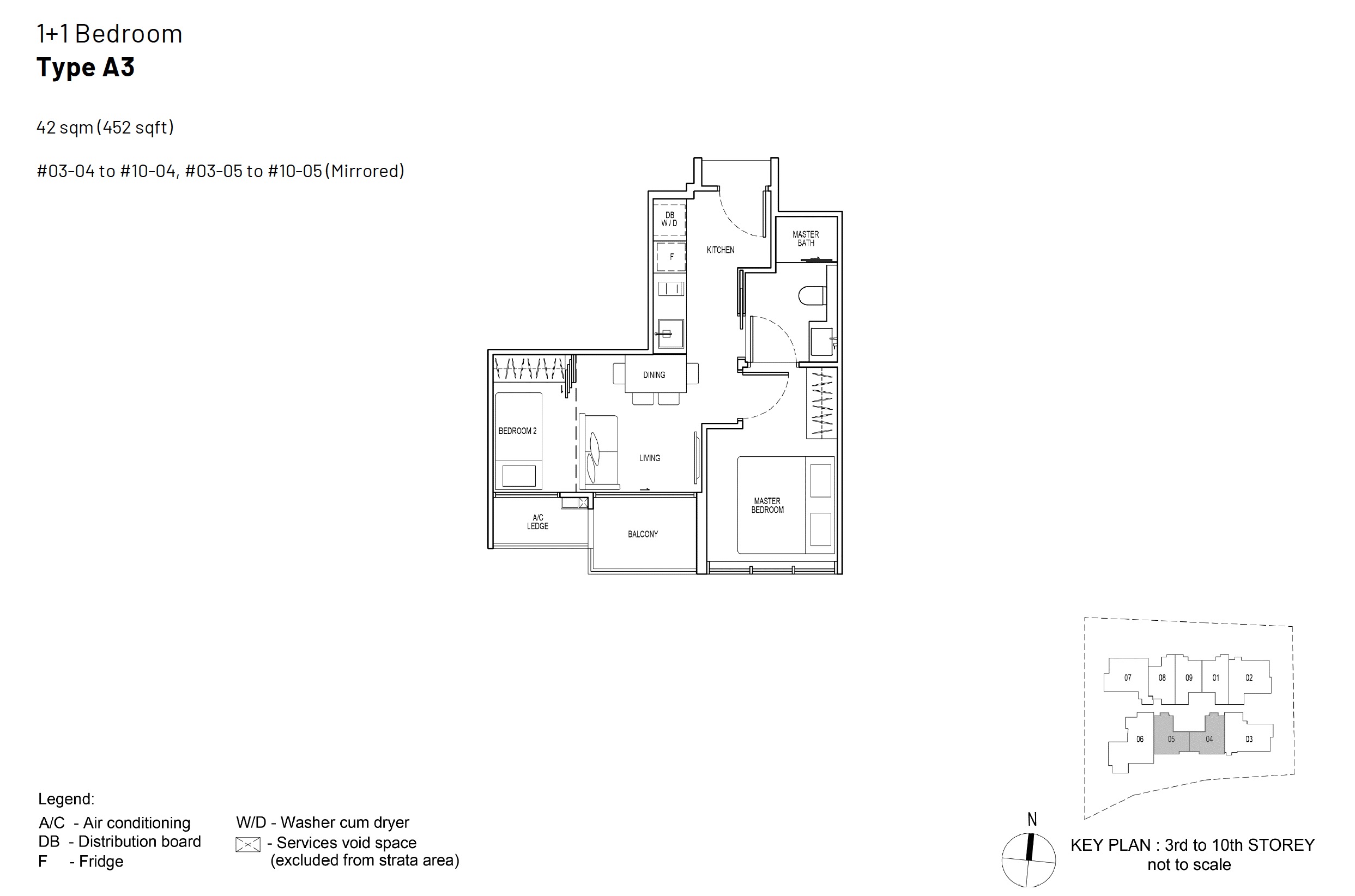 Hill-House-Floor Plan 1BR Type A3 452sqft