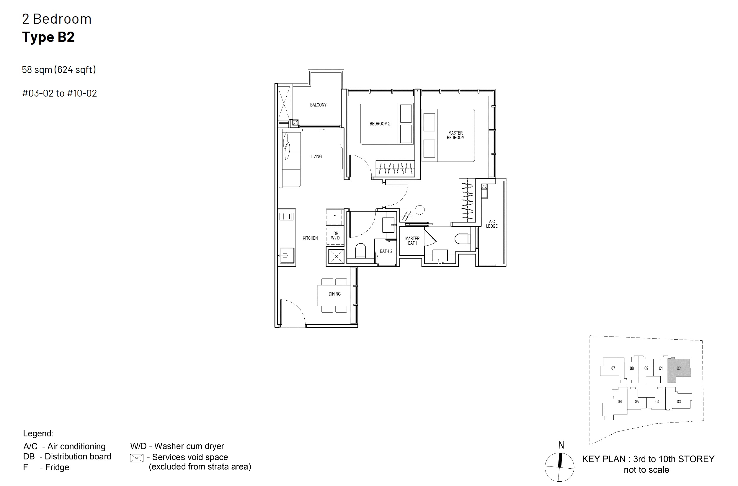 Hill-House-Floor Plan 2BR Type B2 624sqft