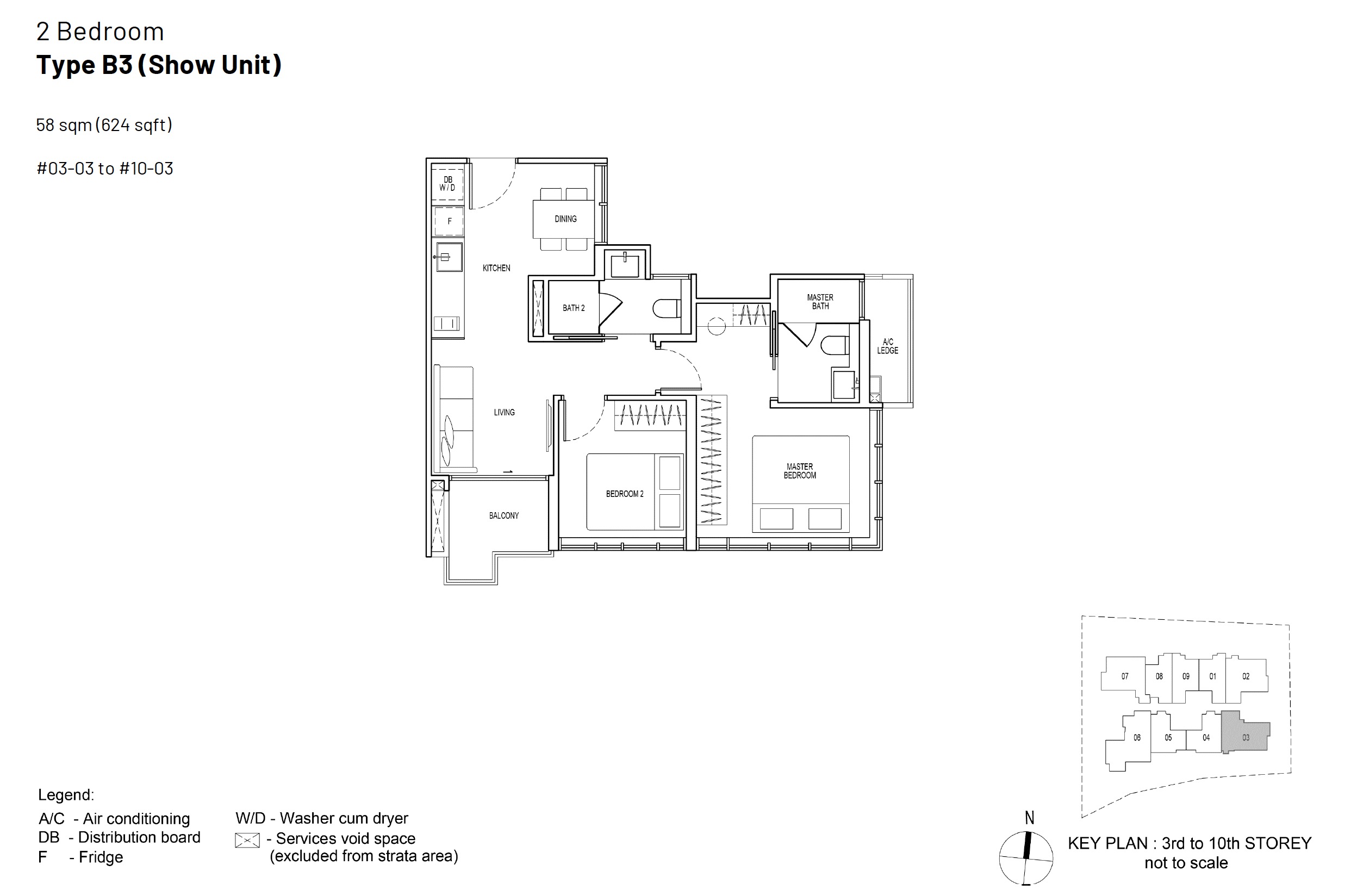 Hill-House-Floor Plan 2BR Type B3 624sqft