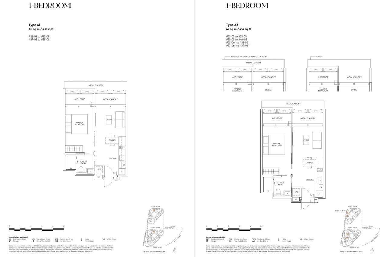 Newport Residences 1BR A1 A2 Floor Plan