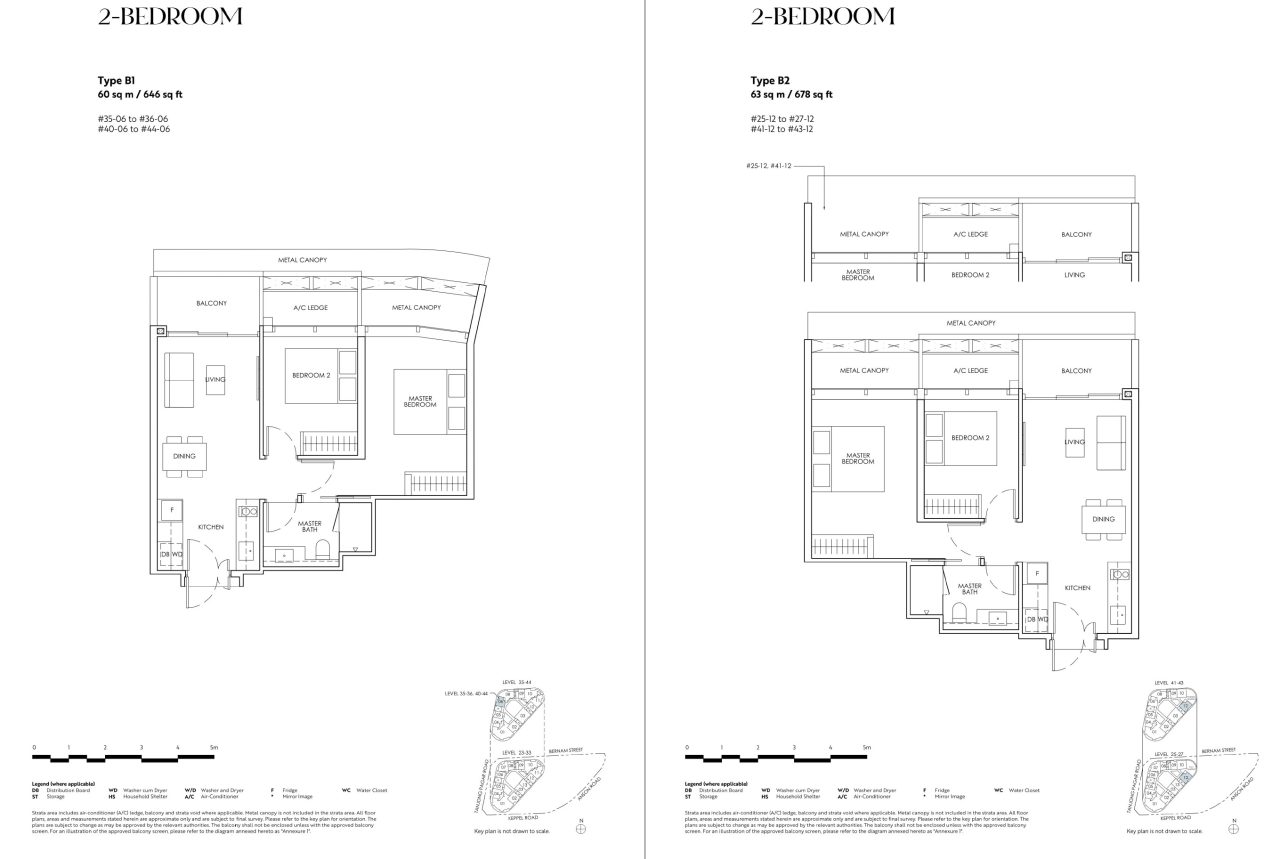 Newport Residences 2BR B1 B2 Floor Plan