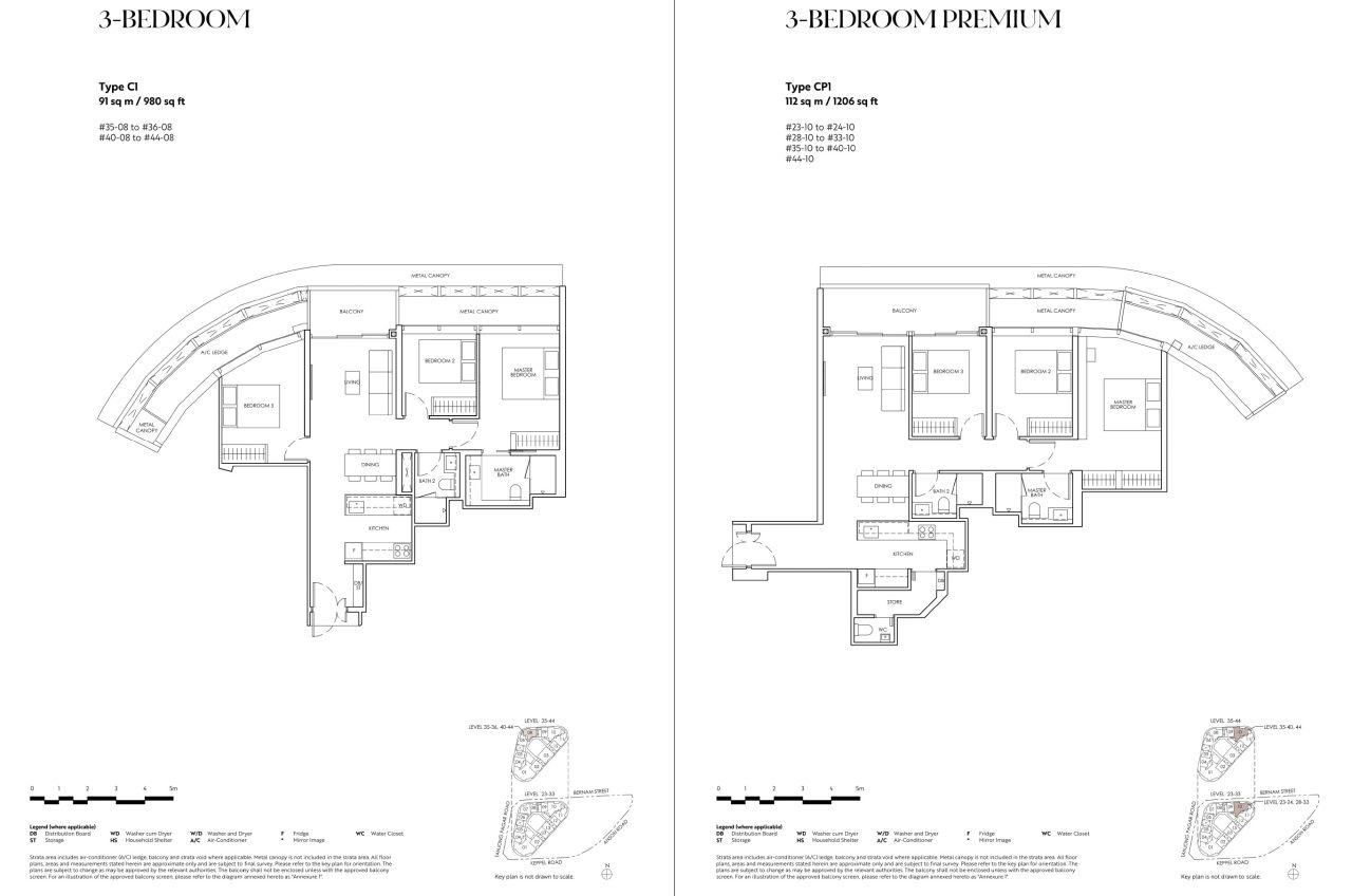 Newport Residences 3BR C1 CP1 Floor Plan