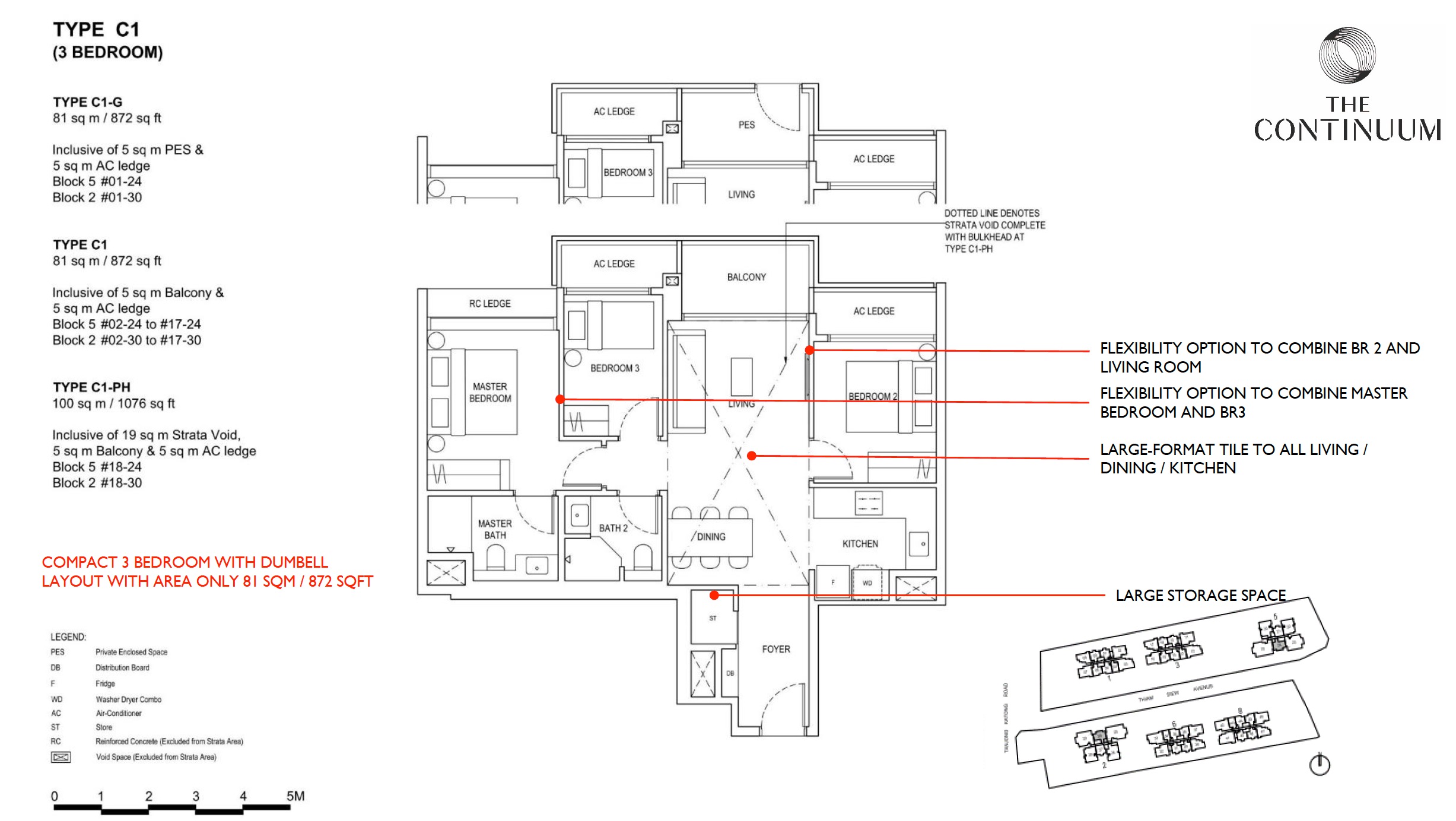 The-Continuum-3BR C1 Floor Plan