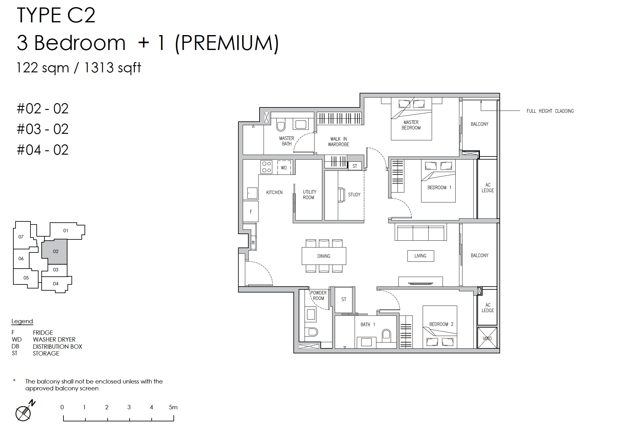 Claydence-Still Road Floor Plan Type C2 3BR+1 Premium