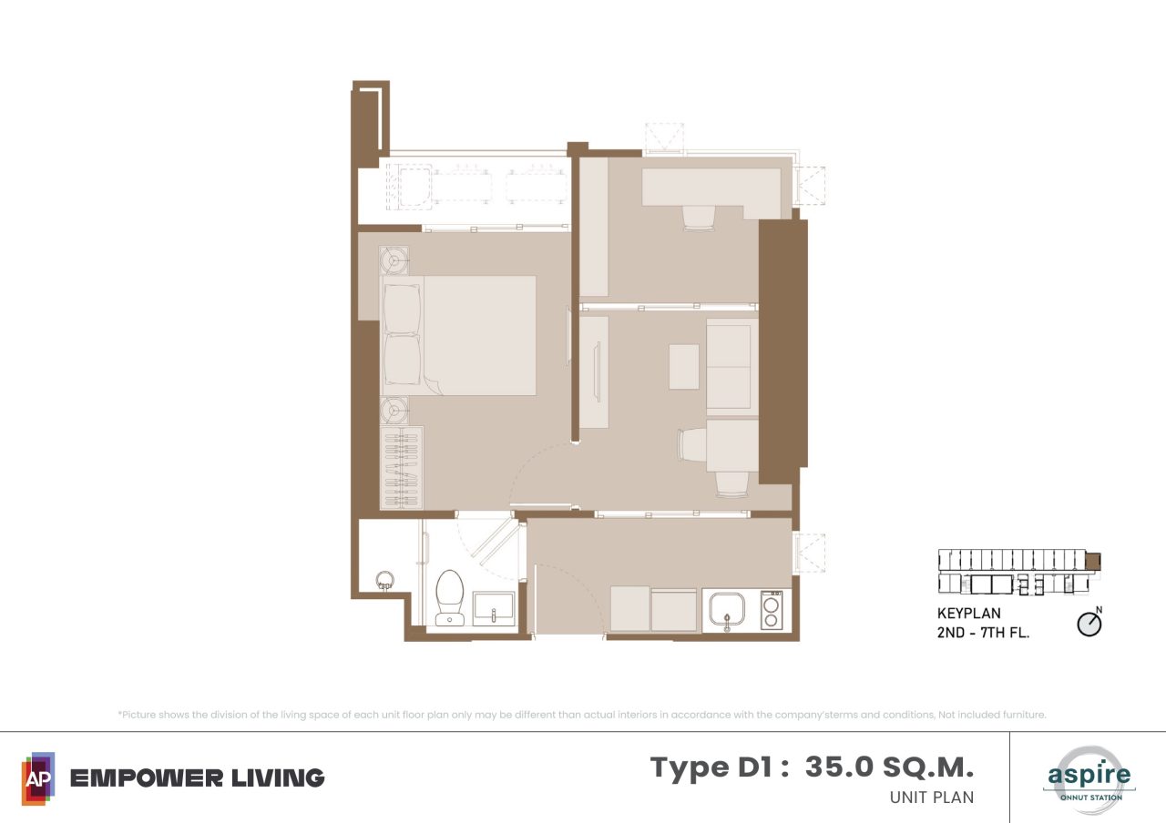 Aspire-Onnut-Station-floor plan D1 35.0sqm