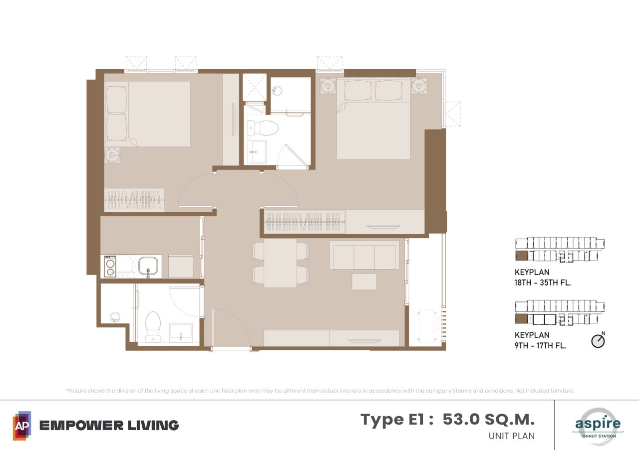 Aspire-Onnut-Station-floor plan E1 53.0sqm