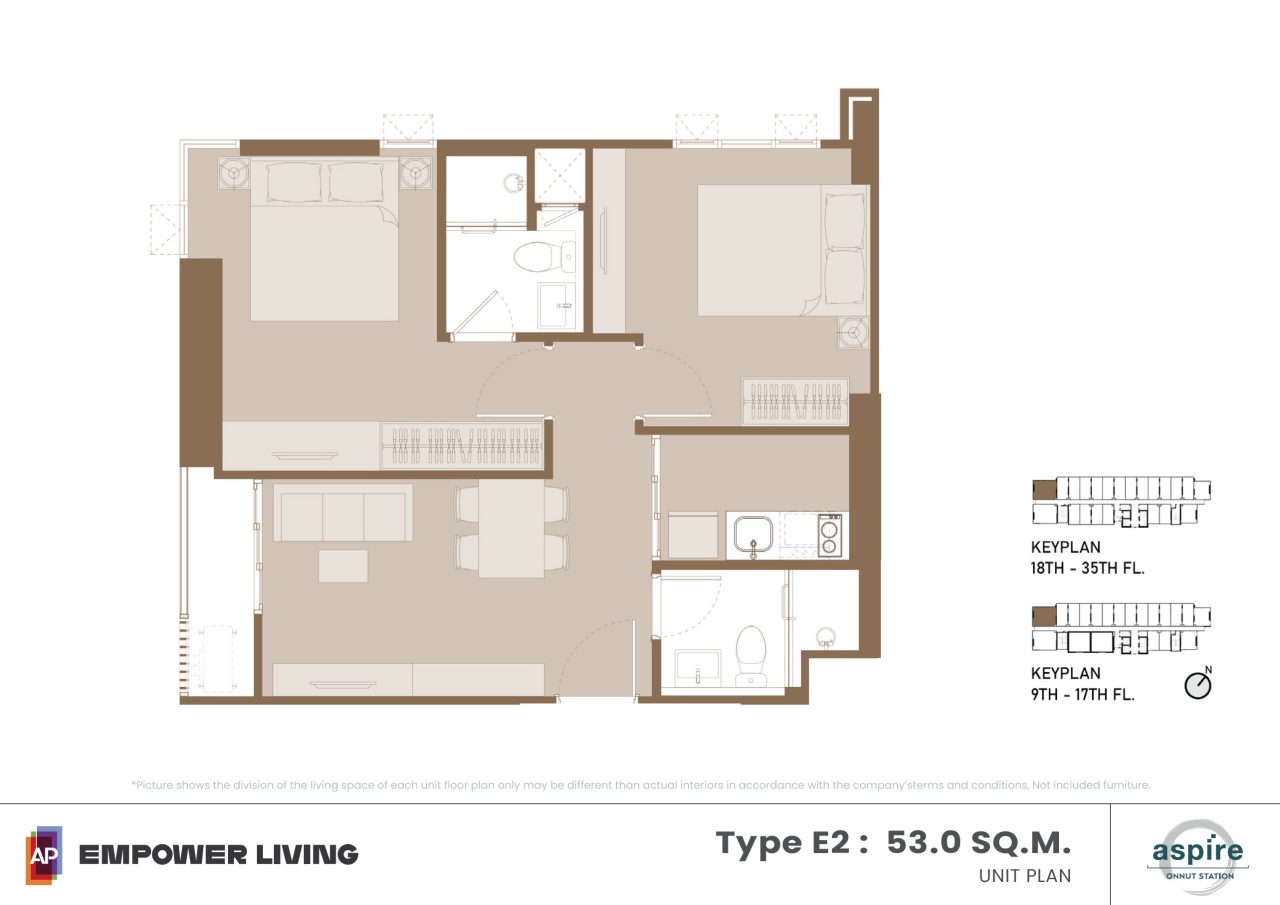 Aspire-Onnut-Station-floor plan E2 53.0sqm