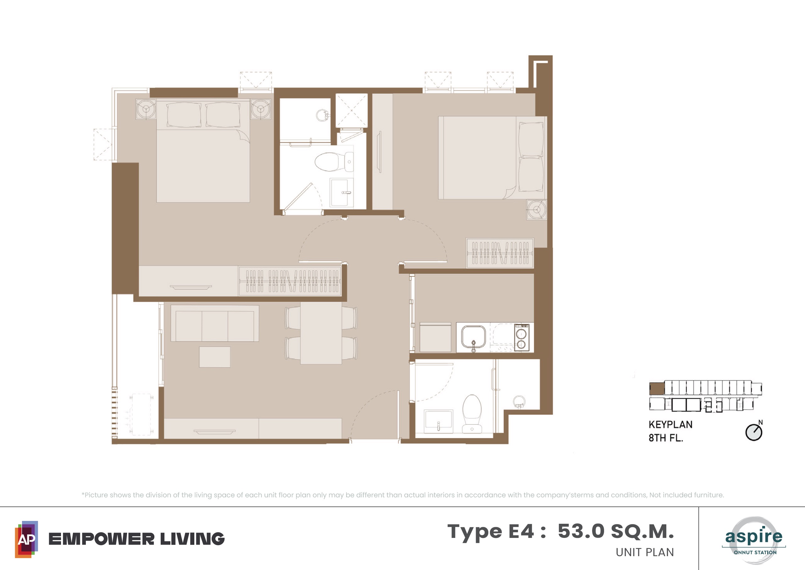 Aspire-Onnut-Station-floor plan E4 53.0sqm