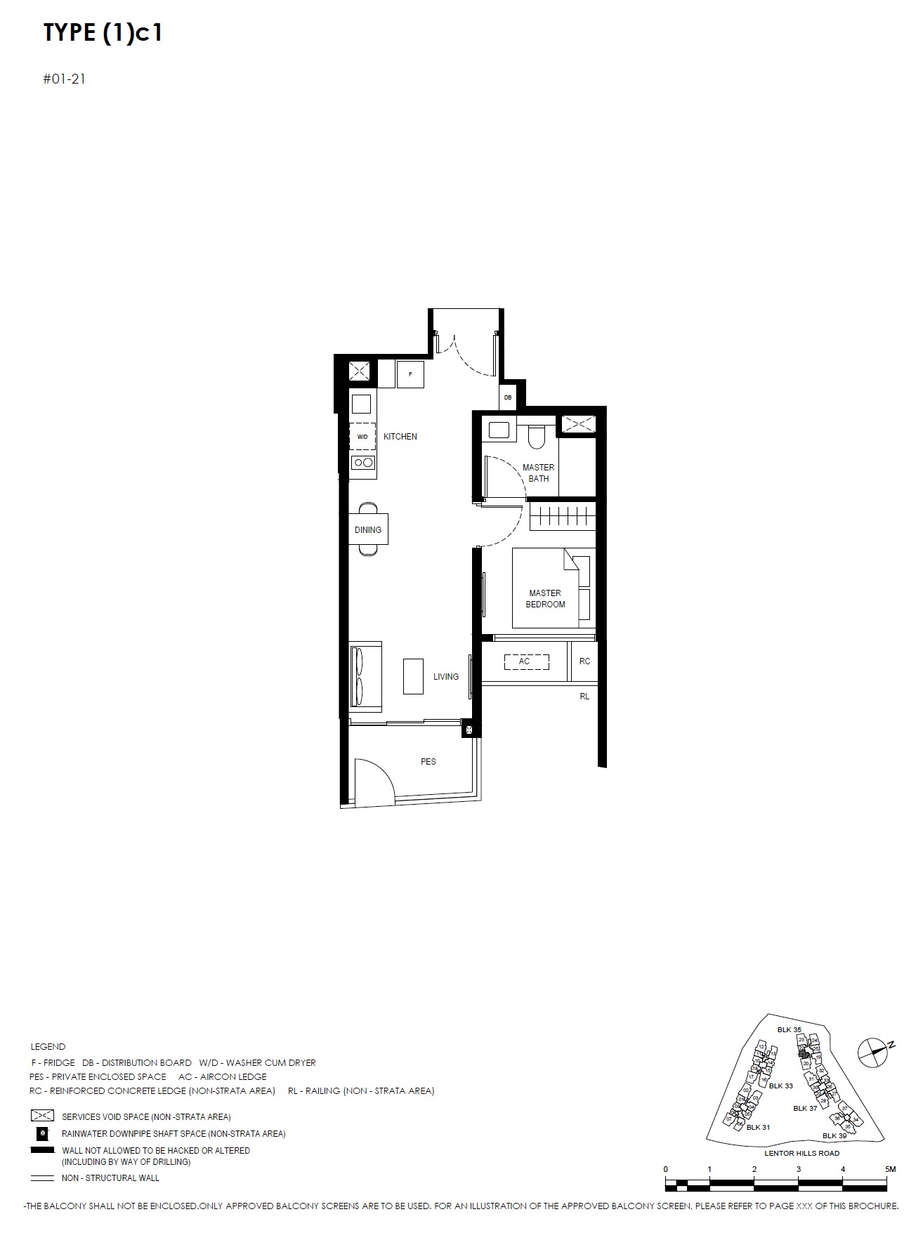 Lentor Hills Residences Type 1BR-3