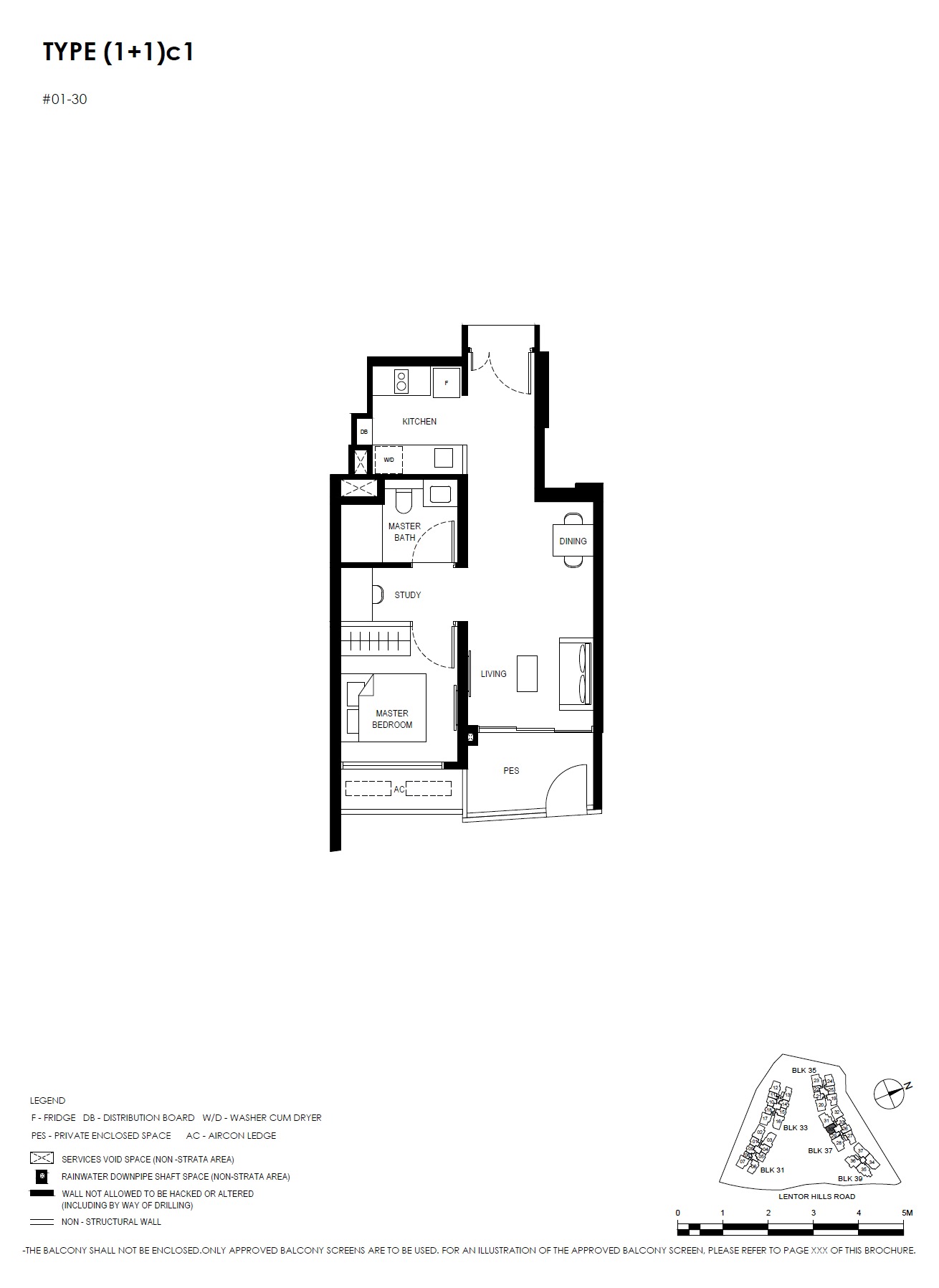 Lentor Hills Residences Type 1BR_1 -4