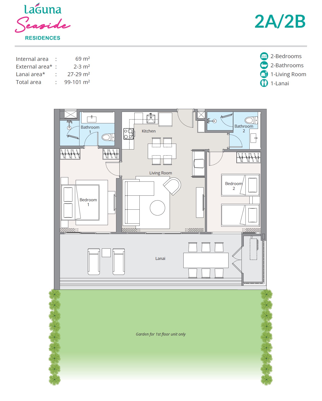 Laguna Seaside Phuket Type 2A:2B 99-101sqm