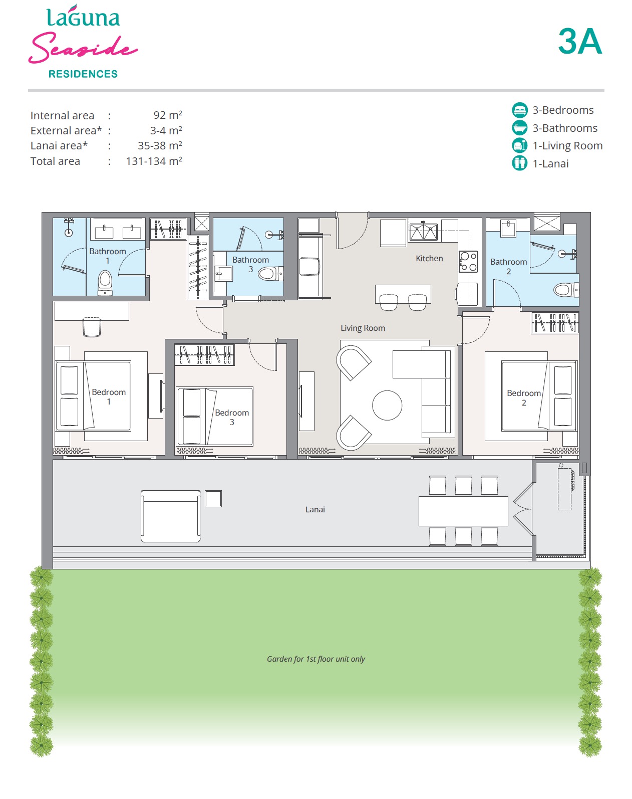 Laguna Seaside Phuket Type 3A 131-134sqm