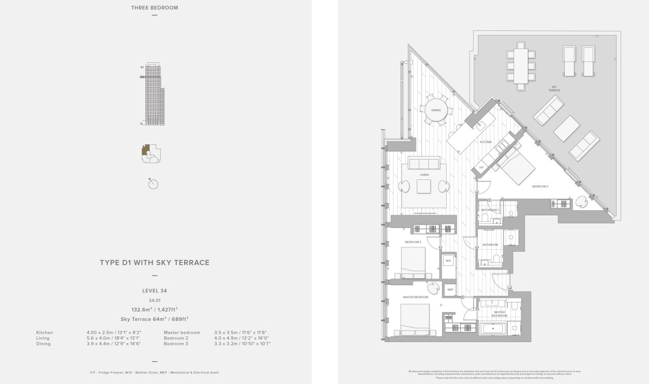 Sky Residences 3BR-2 Floor Plan