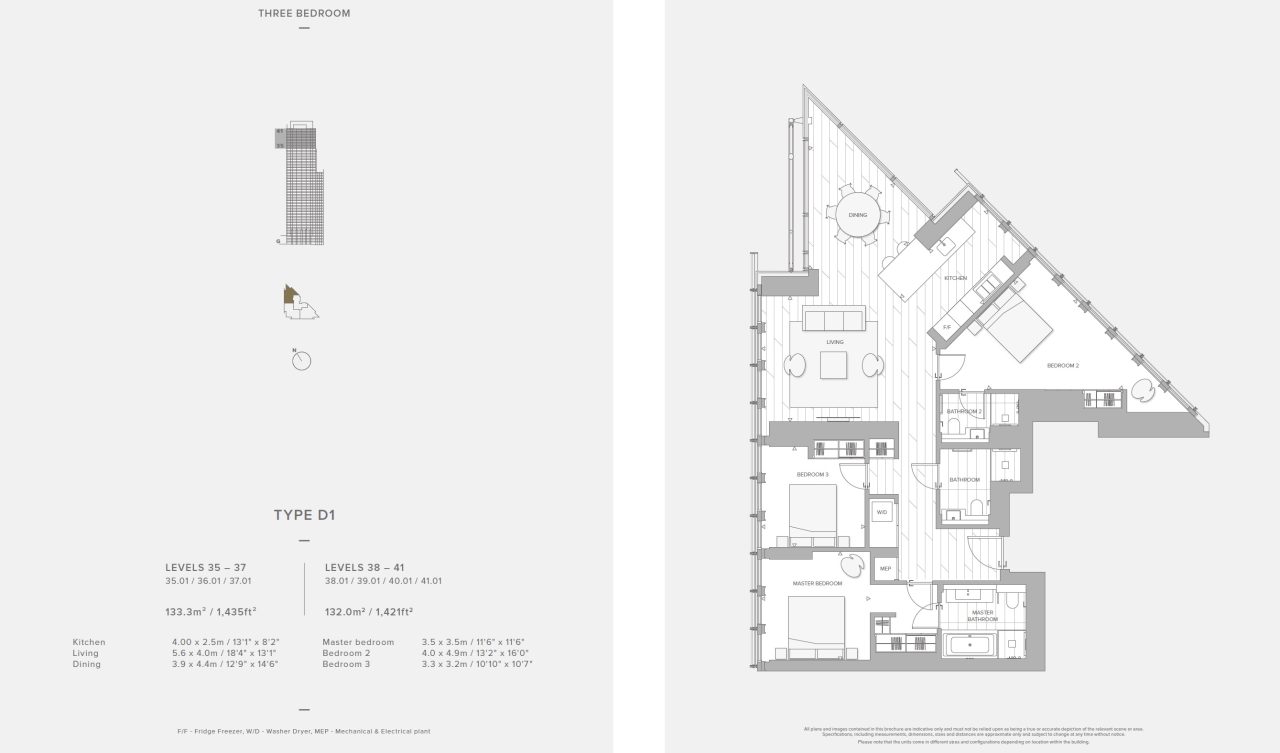 Sky Residences 3BR Floor Plan