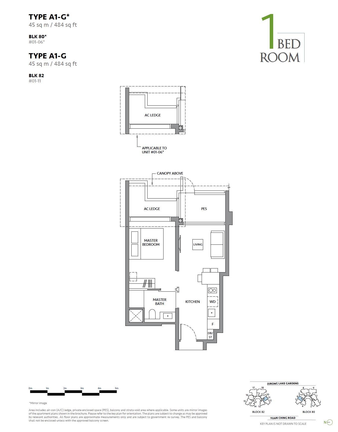 Lake Garden Residences- 1BR A1-G Layout