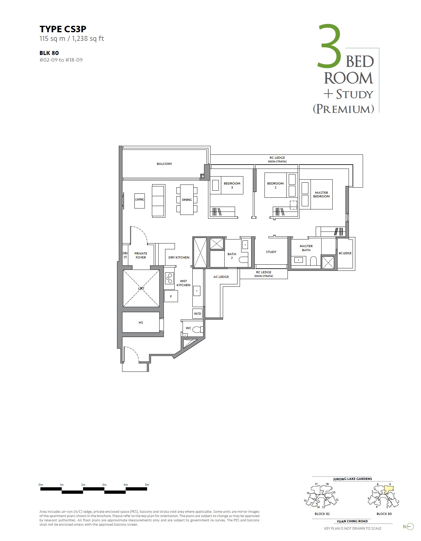 Lake Garden Residences- 3BR+Study Premium CS3P Layout