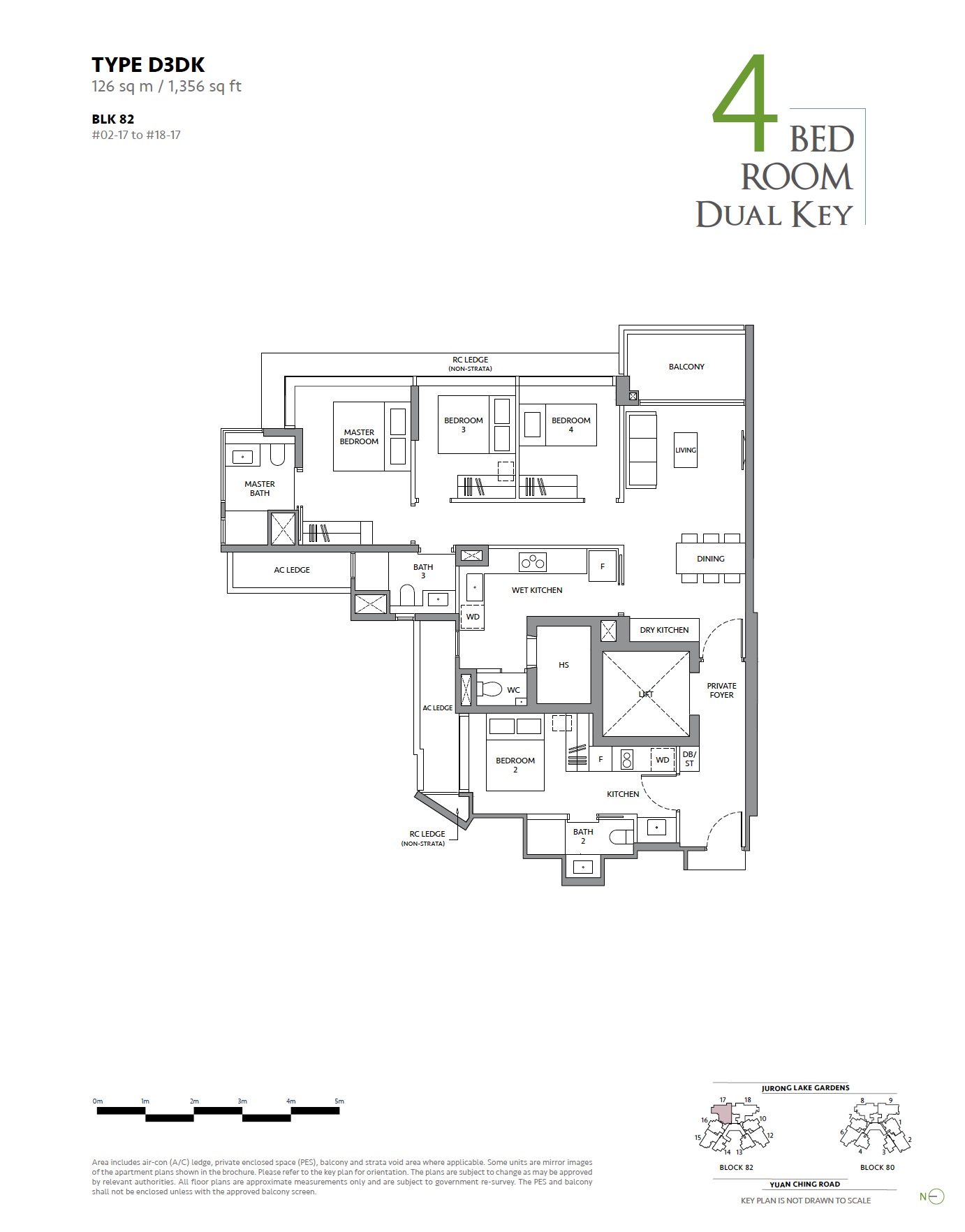 Lake Garden Residences- 4BR Dual Keys D3DK Layout