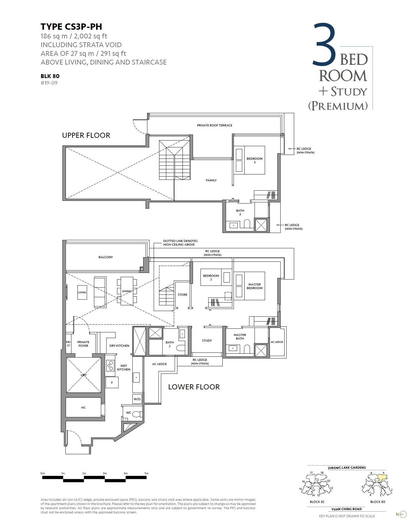 Lake Garden Residences- Penthousre 3BR+Study Premium CS3P-PH Layout