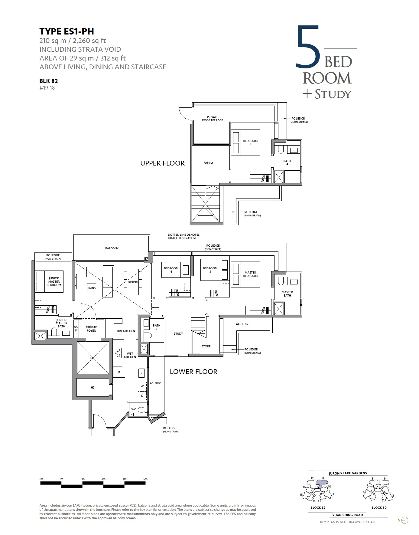 Lake Garden Residences- Penthousre 5BR +Study ES1-PH Layout