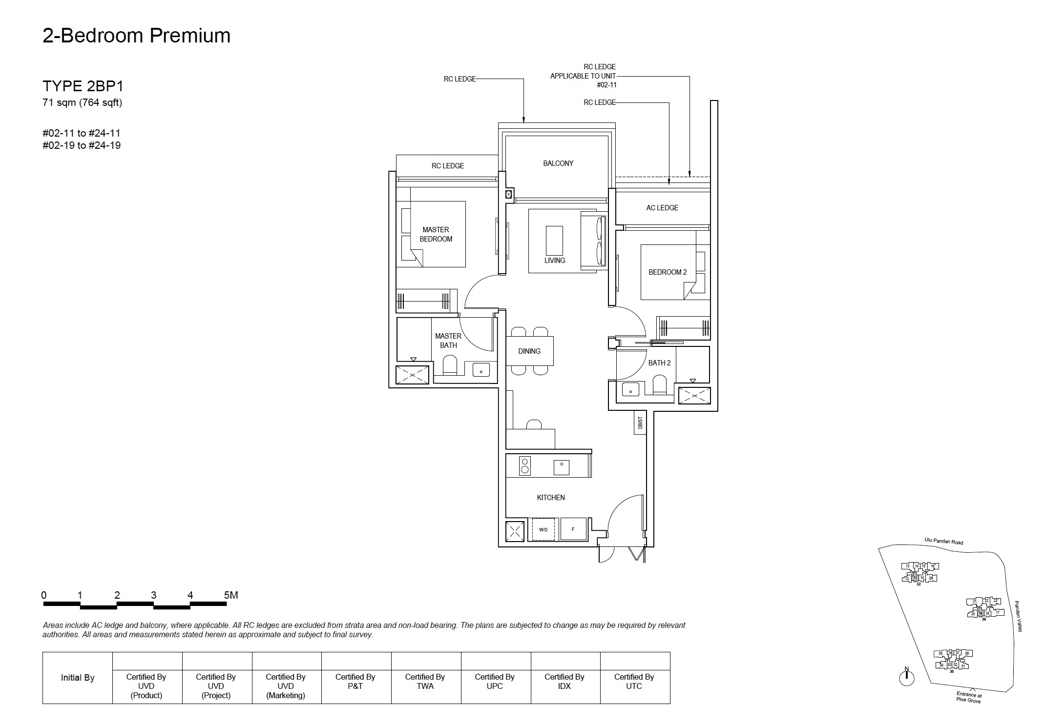 Pinetree Hill 2BR Premium Type 2BP1 Floor Plan