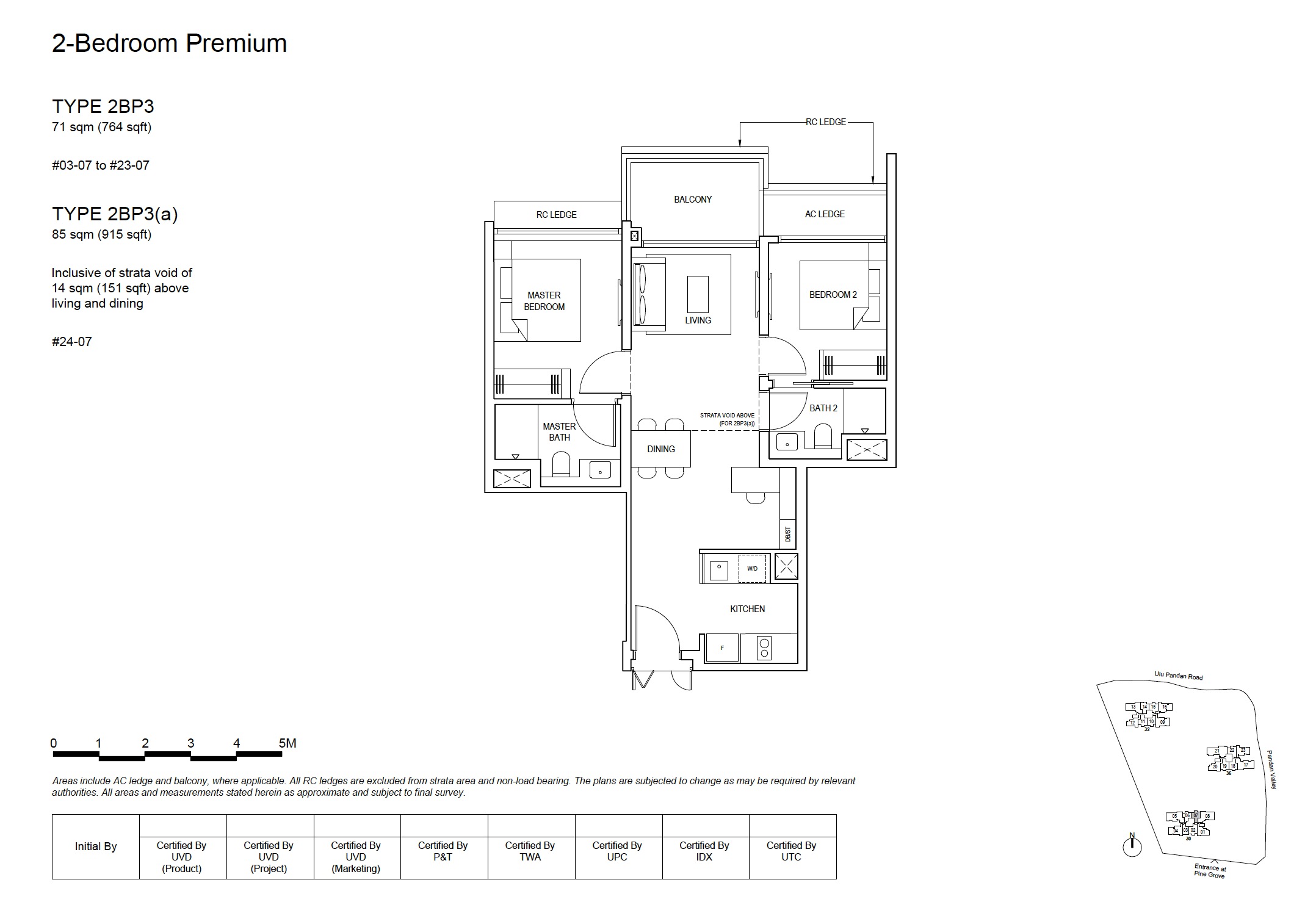 Pinetree Hill 2BR Premium Type 2BP3 Floor Plan