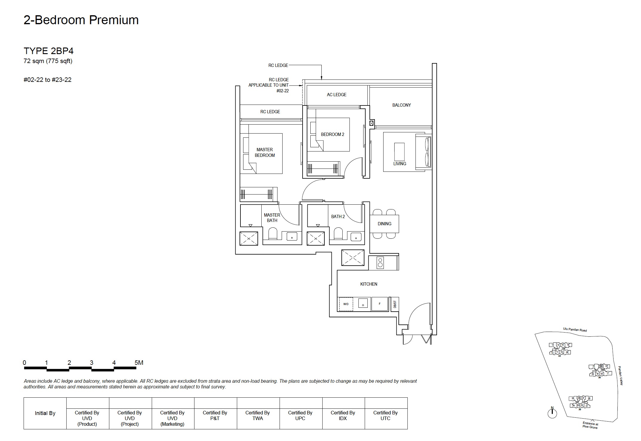 Pinetree Hill 2BR Premium Type 2BP4 Floor Plan