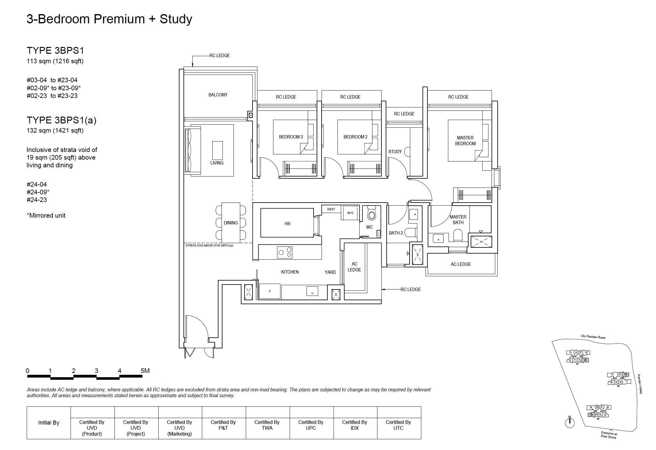 Pinetree Hill 3BR Premium +S Type 3BPS1 Floor Plan