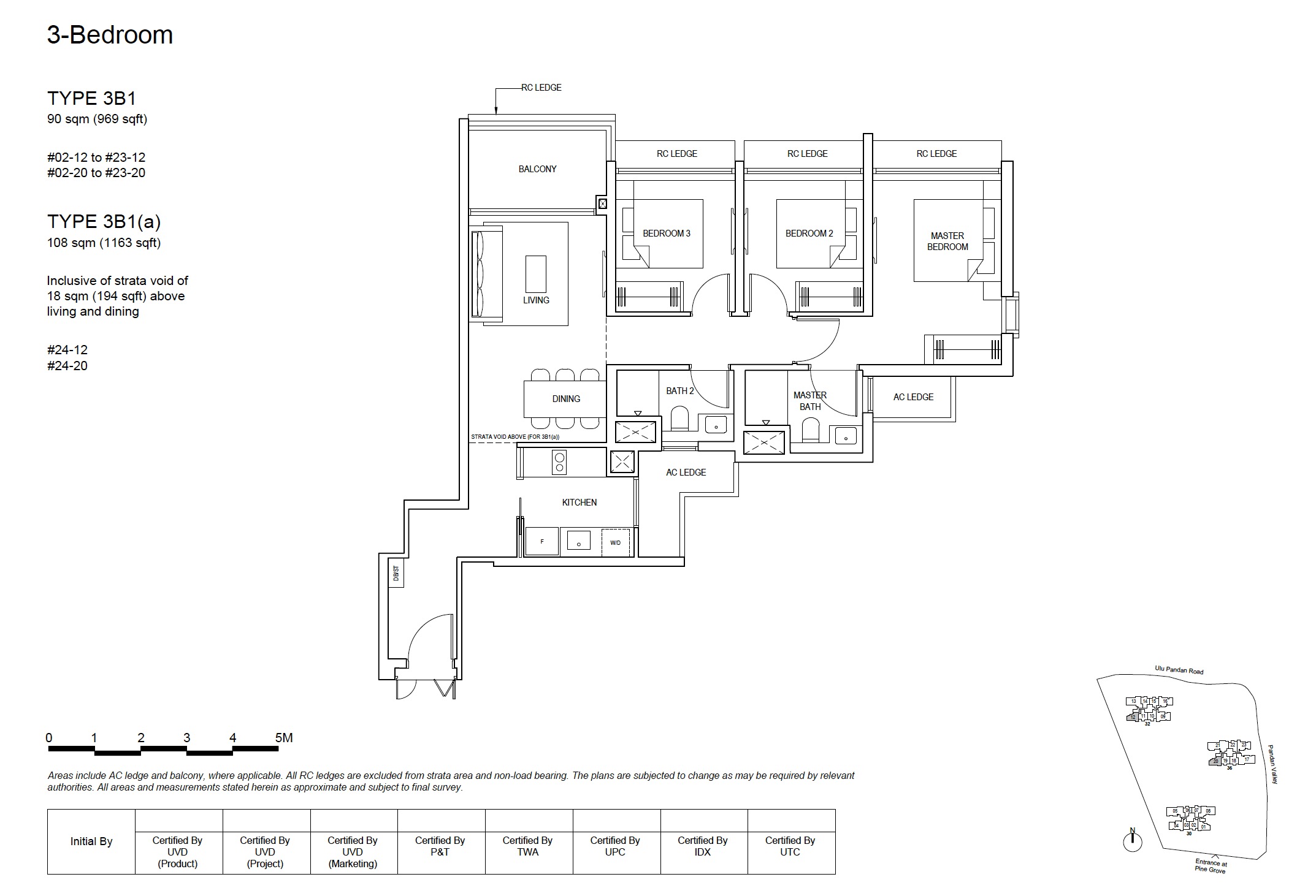 Pinetree Hill 3BR Type 3B1 Floor Plan