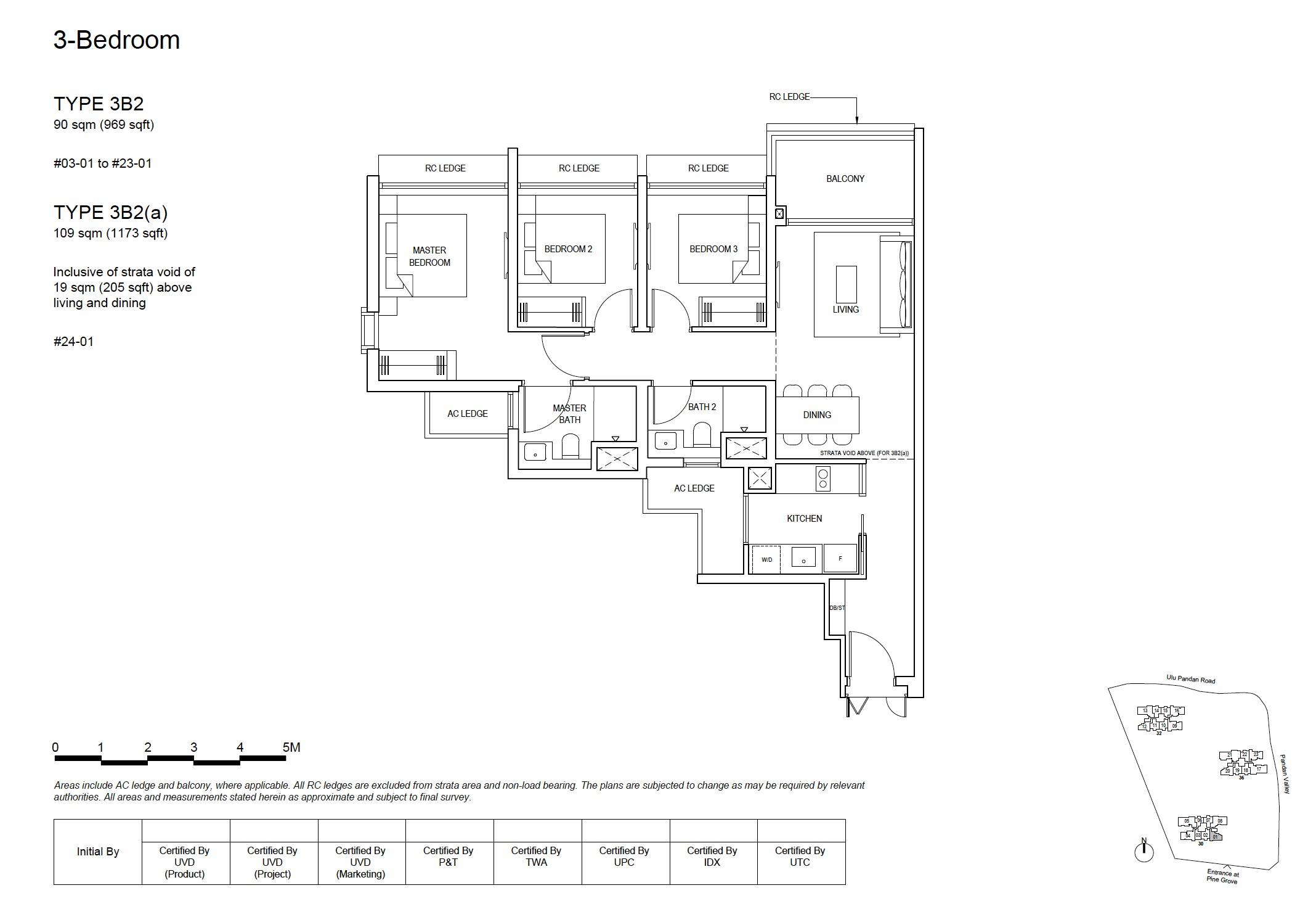 Pinetree Hill 3BR Type 3B2 Floor Plan