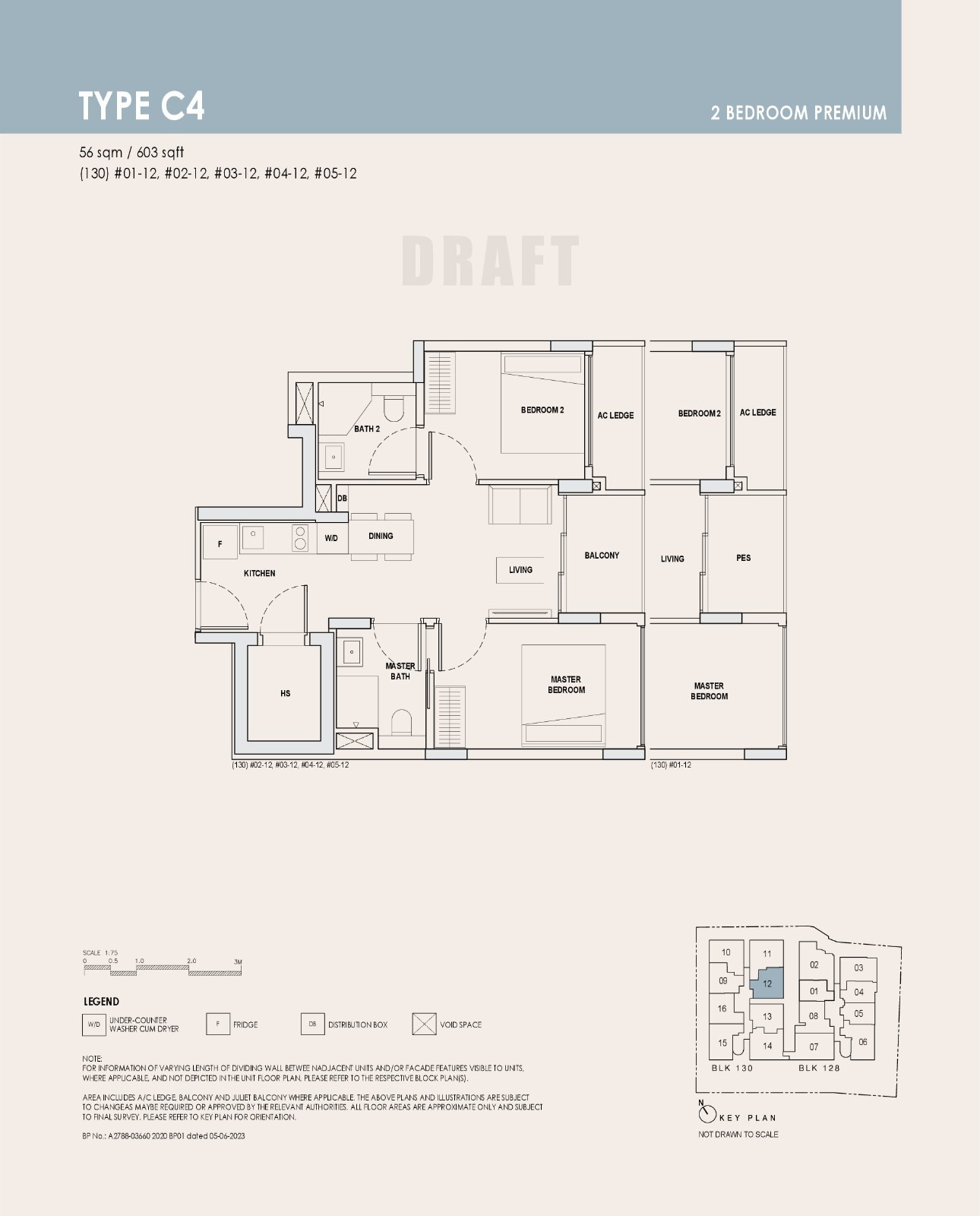 Orchard Sophia 2BR Premium Type C4 Floor Plan