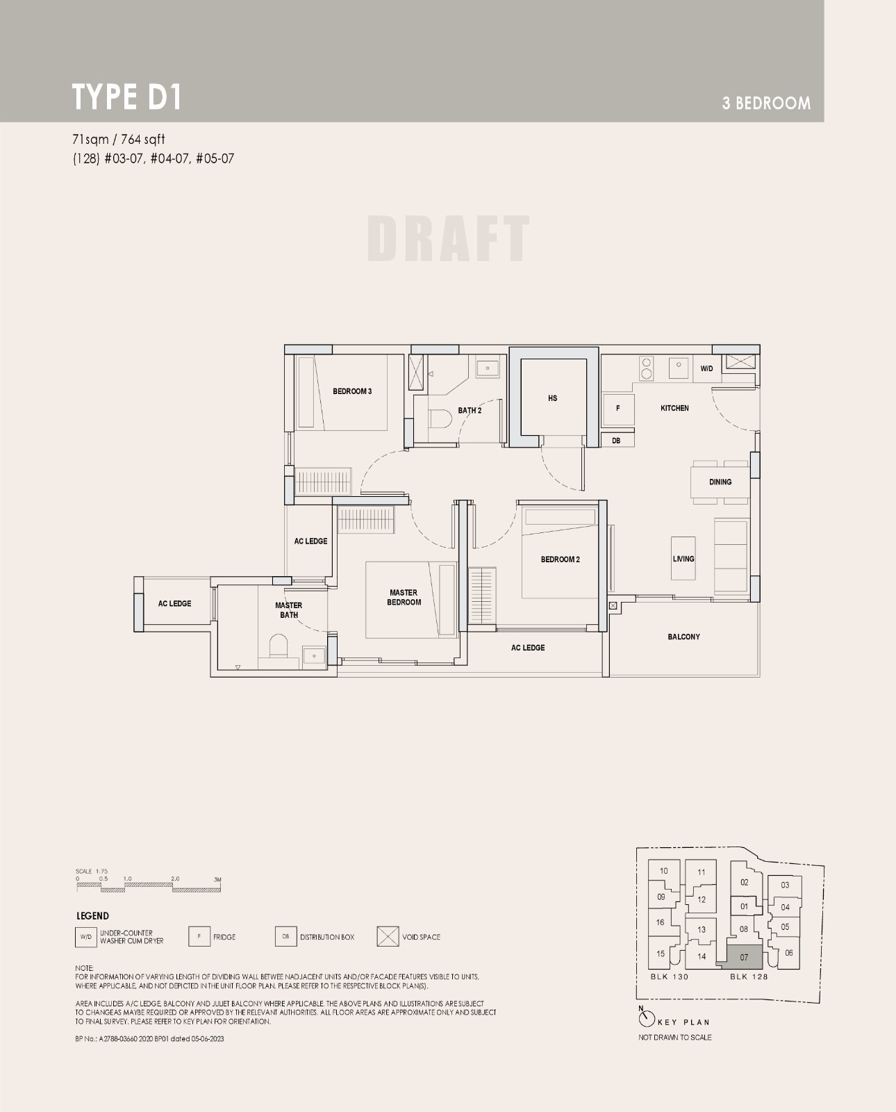 Orchard Sophia 3BR D1 Floor Plan