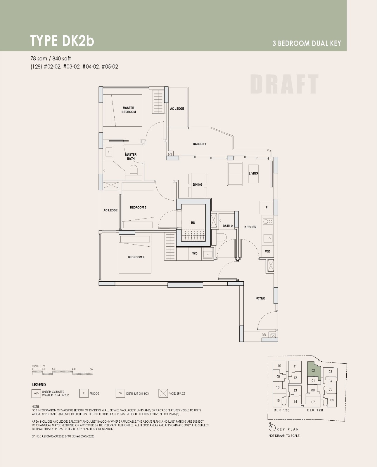 Orchard Sophia 3BR Dual Key Floor Plan