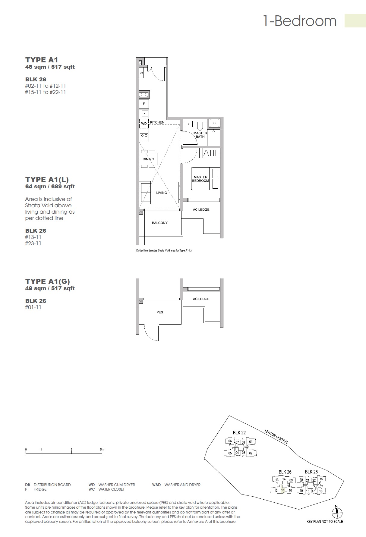 Hillock Green 1BR A1 Floor Plan