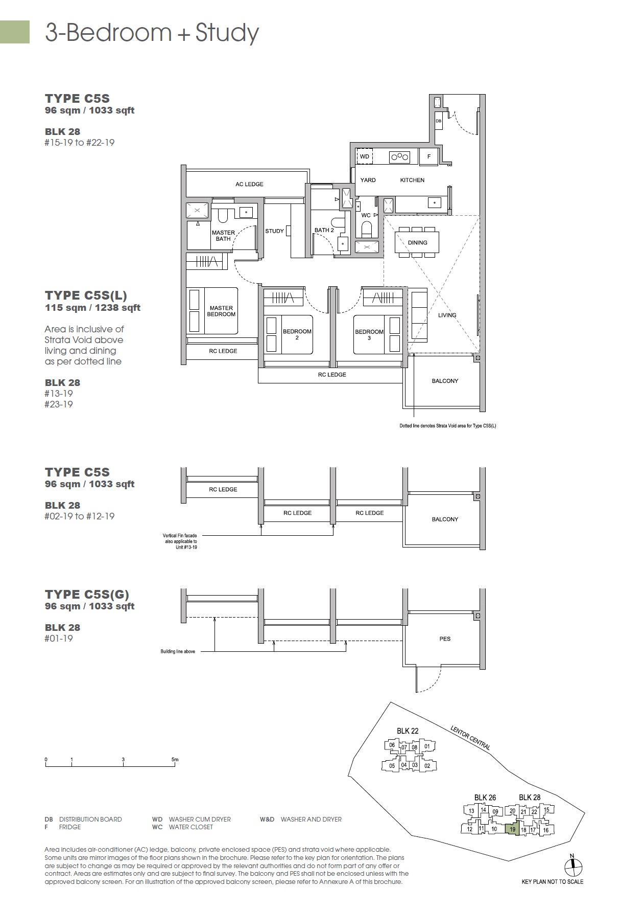 Hillock Green 3BR + Study C5S Floor Plan