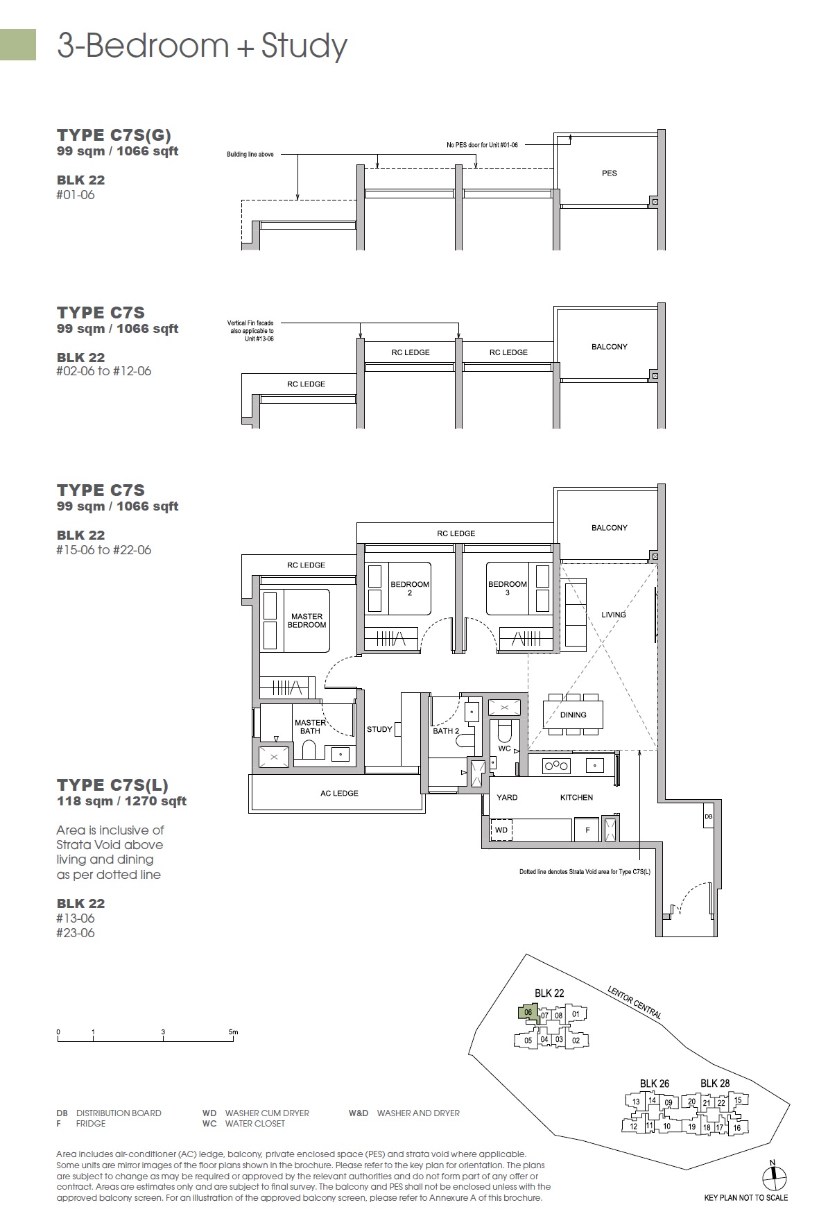 Hillock Green 3BR + Study C7S Floor Plan