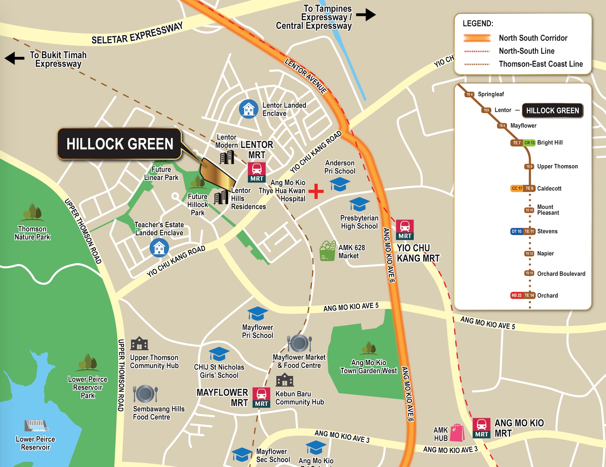 Hillock Green Location Map