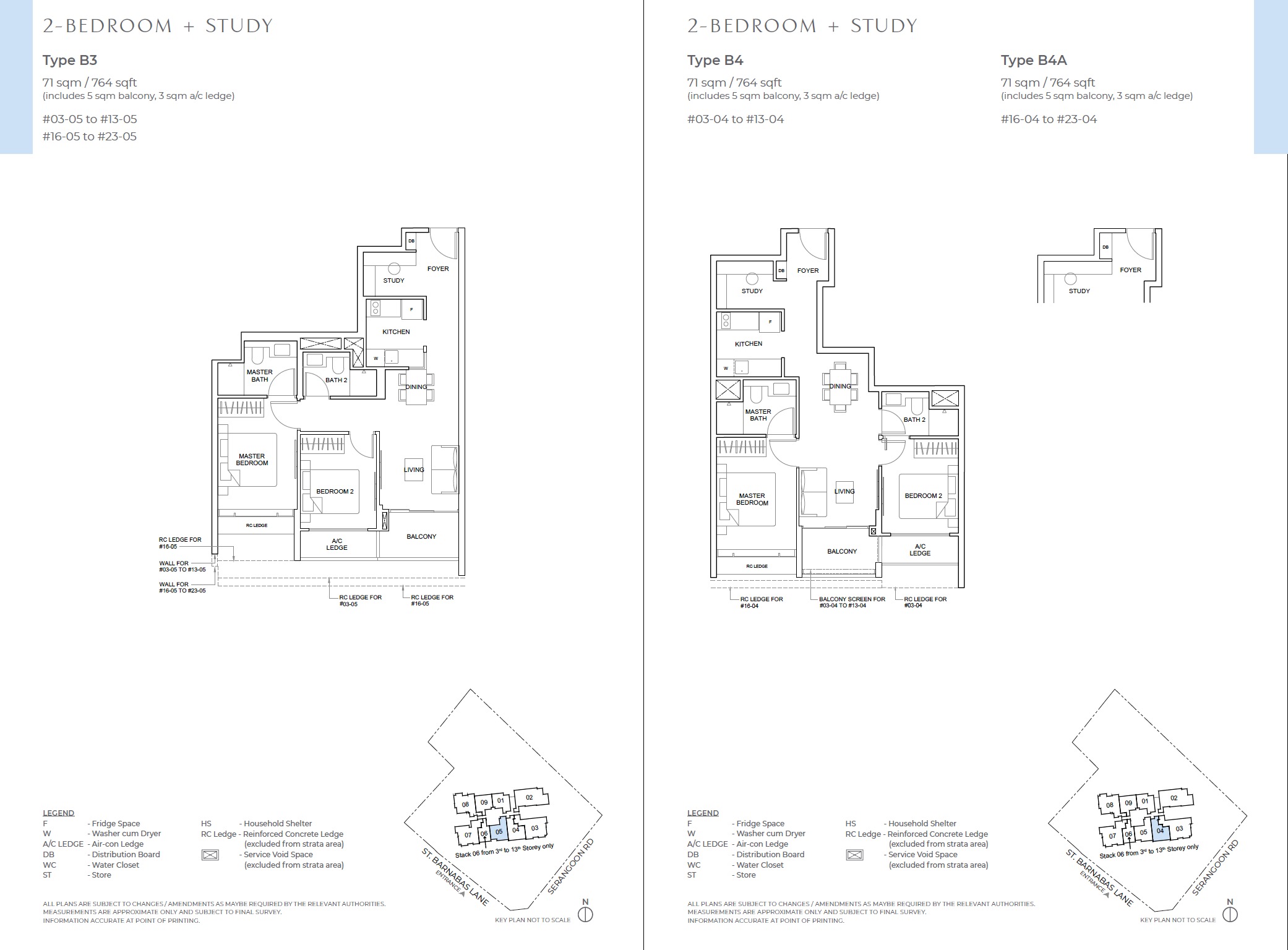 The Arcady Floor Plan - 2BR+S Type B3 & B4