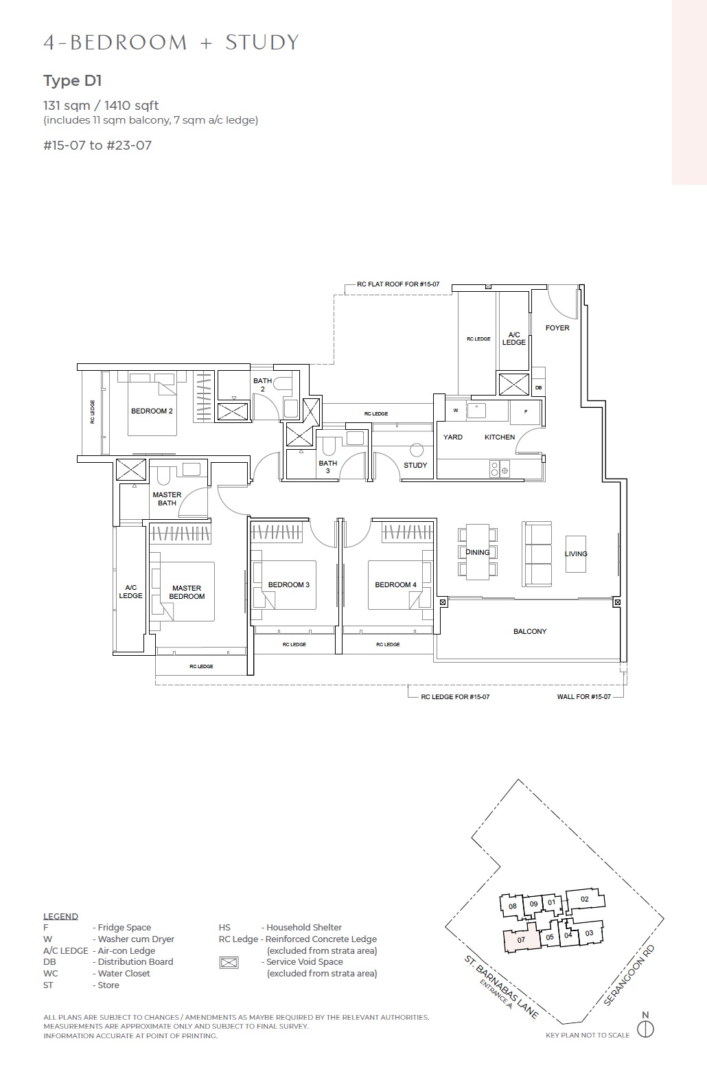 The Arcady Floor Plan - 4BR +S Type D1