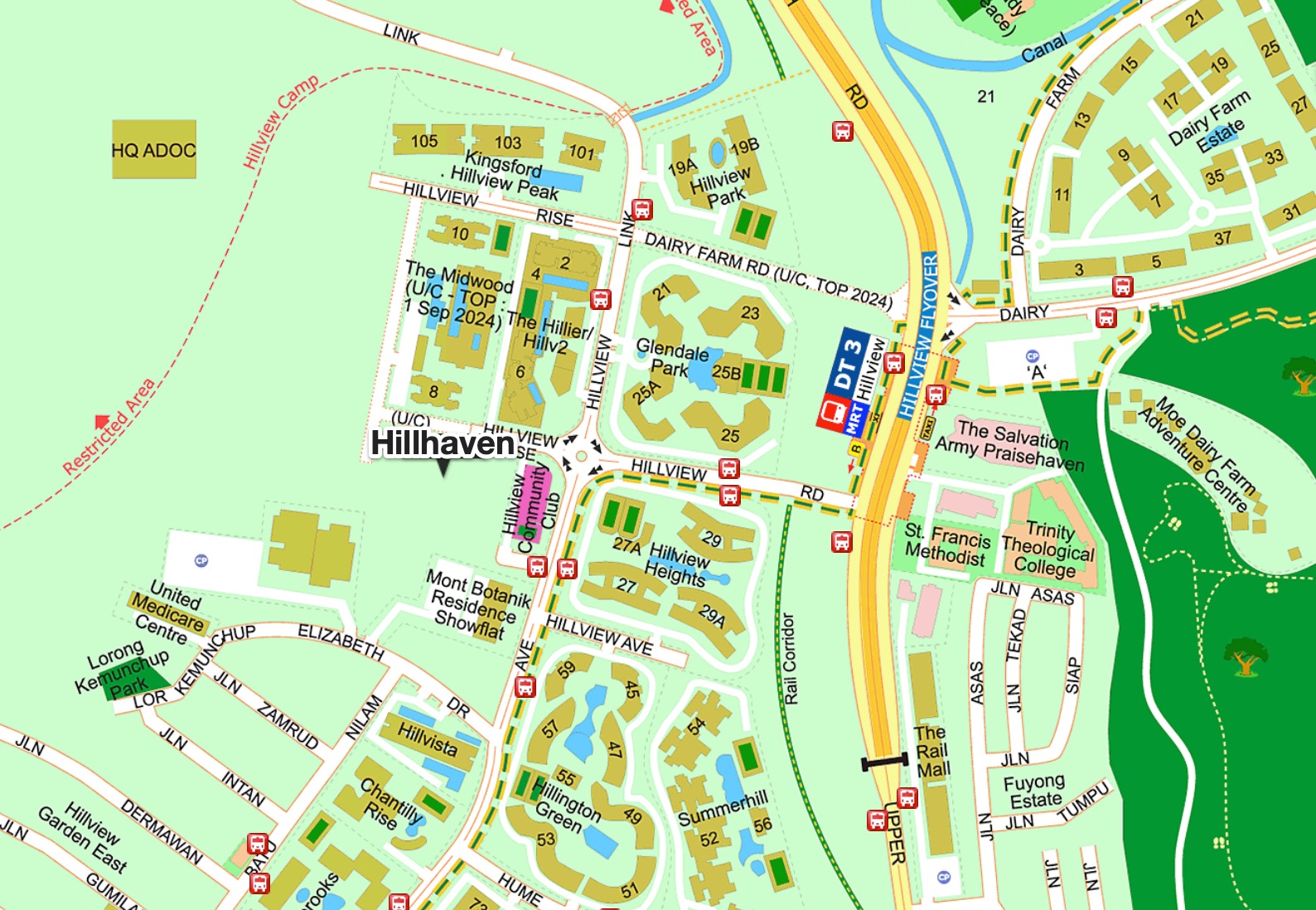 Hillhaven Condo - Location Map Hillview Rise Streetdirectory